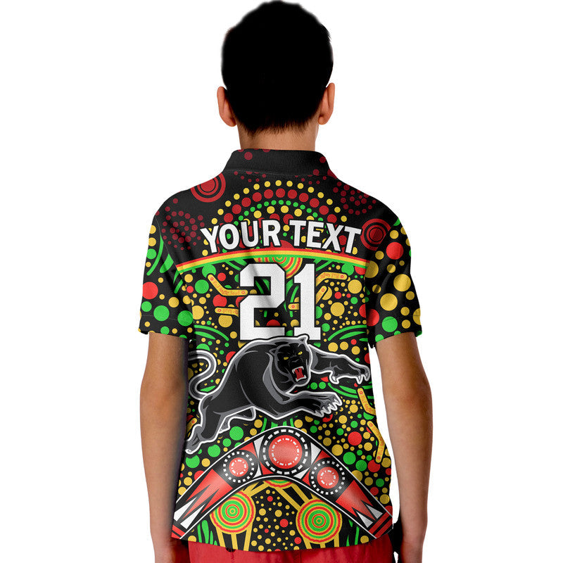 (Custom Personalised) Panthers Rugby Polo Shirt Boomerang Indigenous Dots LT9 - Vibe Hoodie Shop