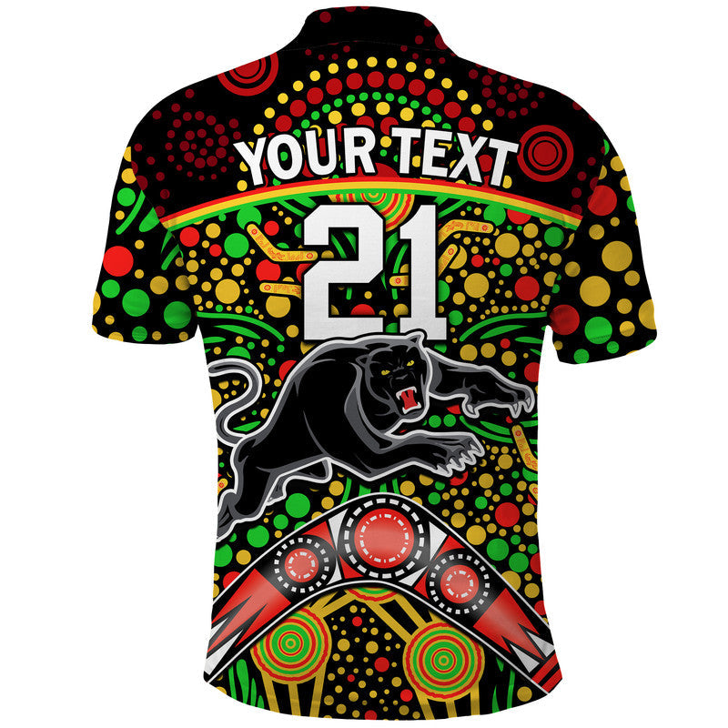 (Custom Personalised) Panthers Rugby Polo Shirt Boomerang Indigenous Dots LT9 - Vibe Hoodie Shop