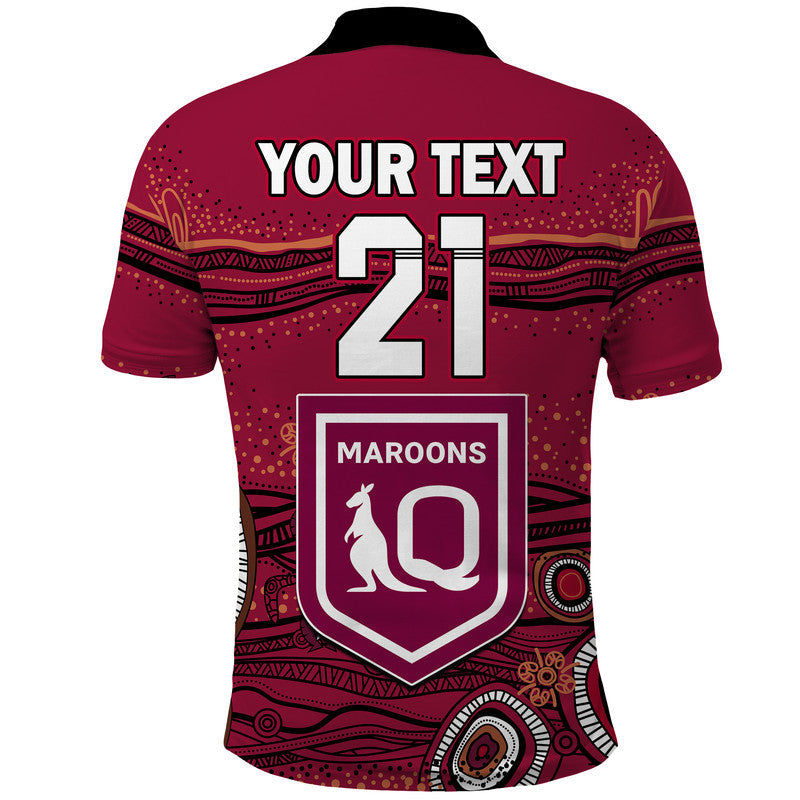 (Custom Personalised) QLD Maroons Rugby Polo Shirt Indigenous LT9 - Vibe Hoodie Shop