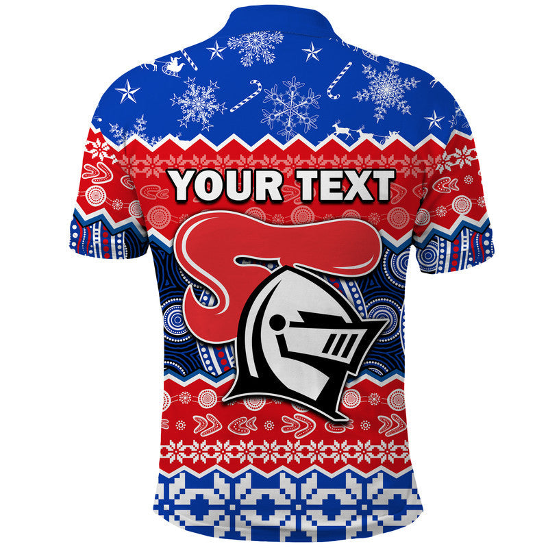 (Custom Personalised) Knights Aboriginal Rugby Novocastrians Christmas Vibe Polo Shirt LT9 - Vibe Hoodie Shop