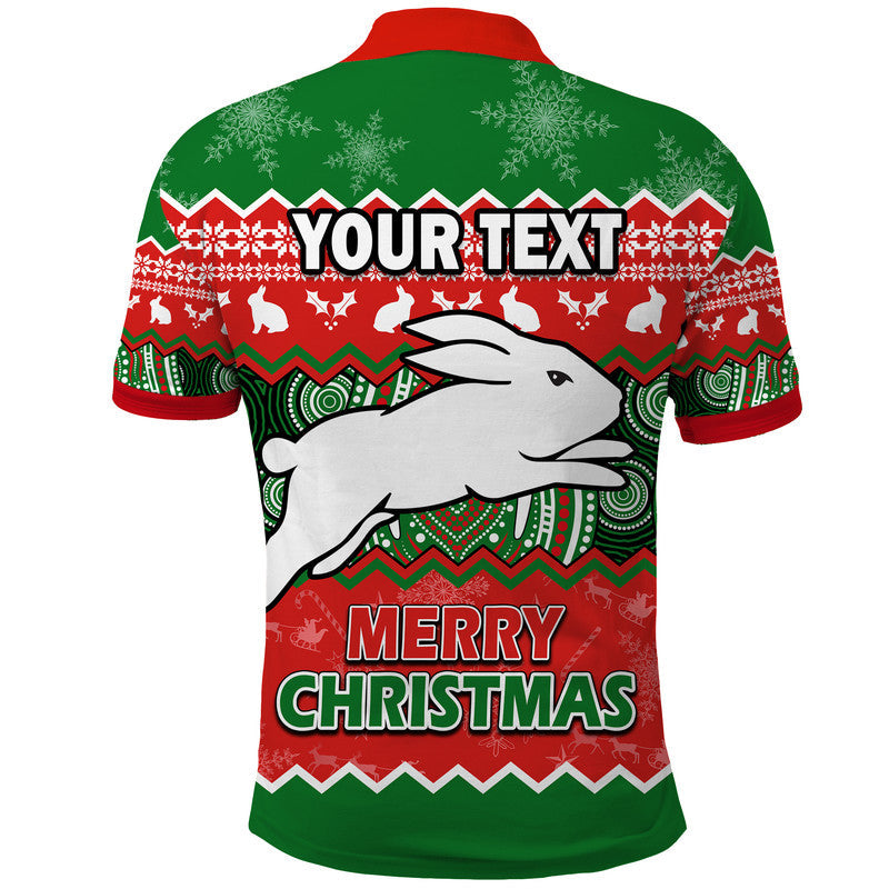 (Custom Personalised) South Sydney Rabbitohs Aboriginal Christmas Vibe Polo Shirt LT9 - Vibe Hoodie Shop