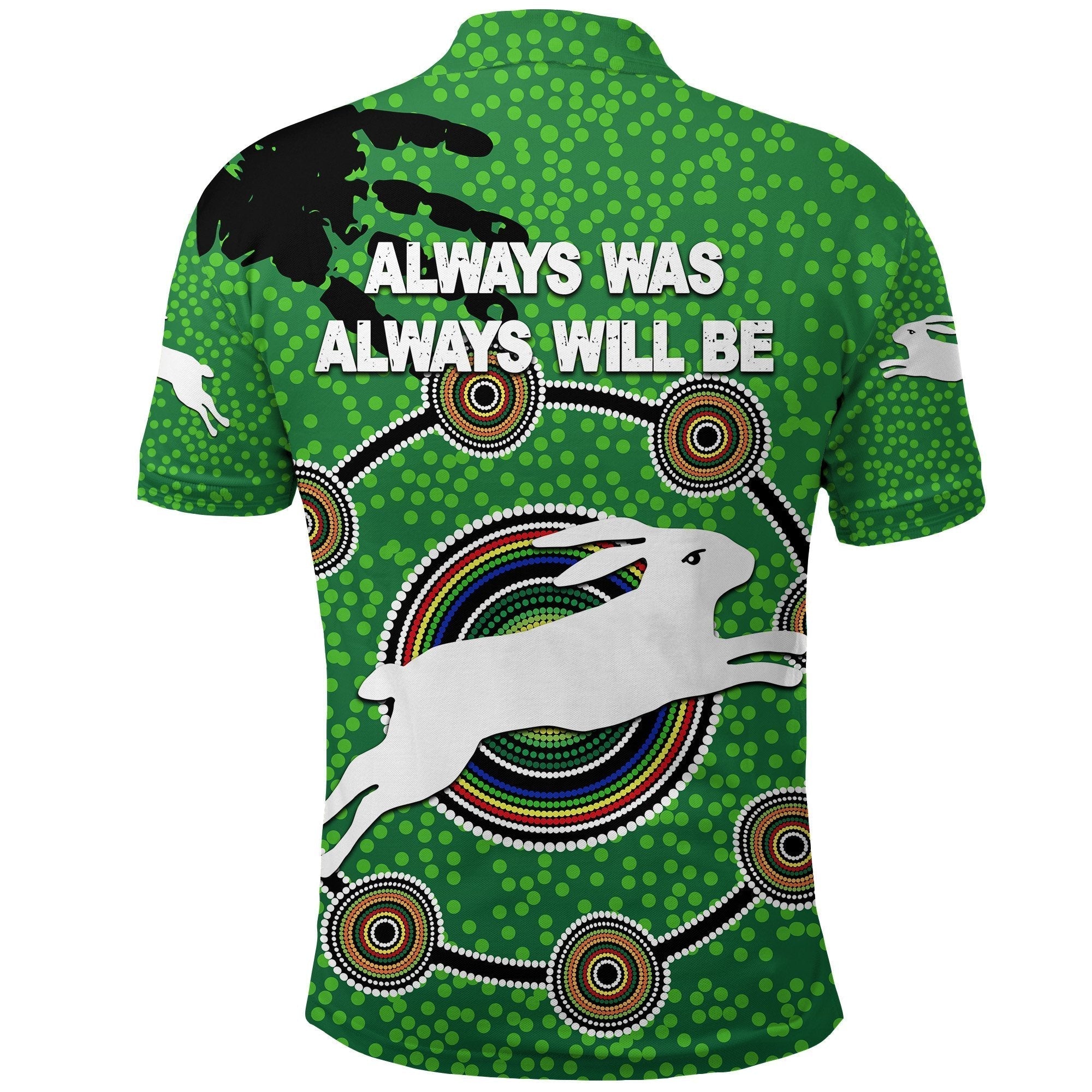 (Custom Personalised) NAIDOC Rabbitohs Polo Shirt Aboriginal Vibes No.1 - Vibe Hoodie Shop