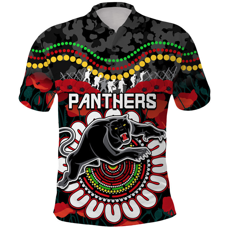 Panthers Rugby ANZAC Polo Shirt Camouflage Poppy LT9 - Vibe Hoodie Shop