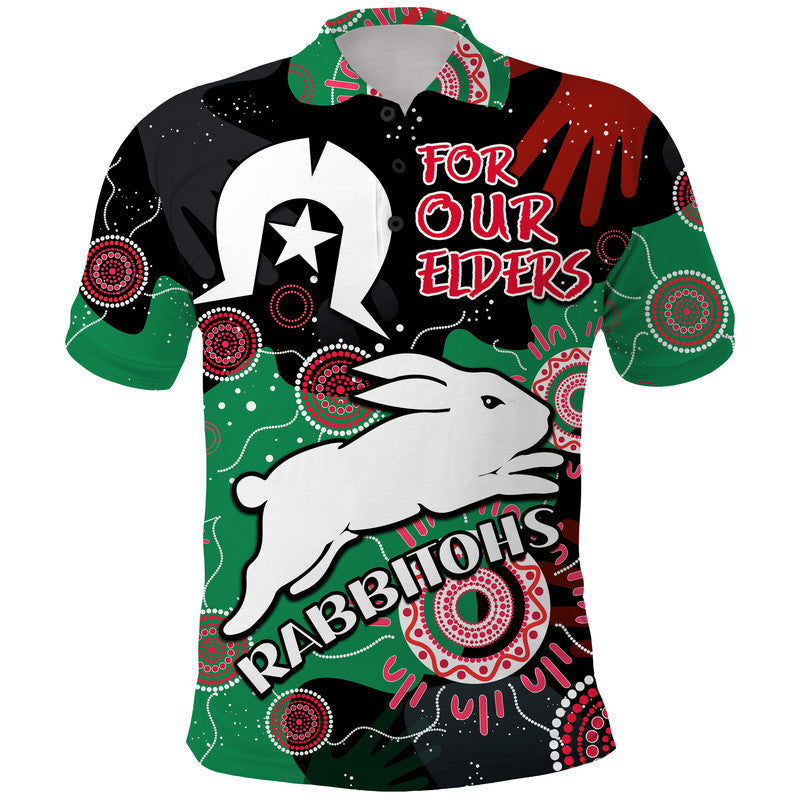 Rabbitohs Rugby NAIDOC 2023 Polo Shirt Torres Strait Aboriginal LT9 - Vibe Hoodie Shop