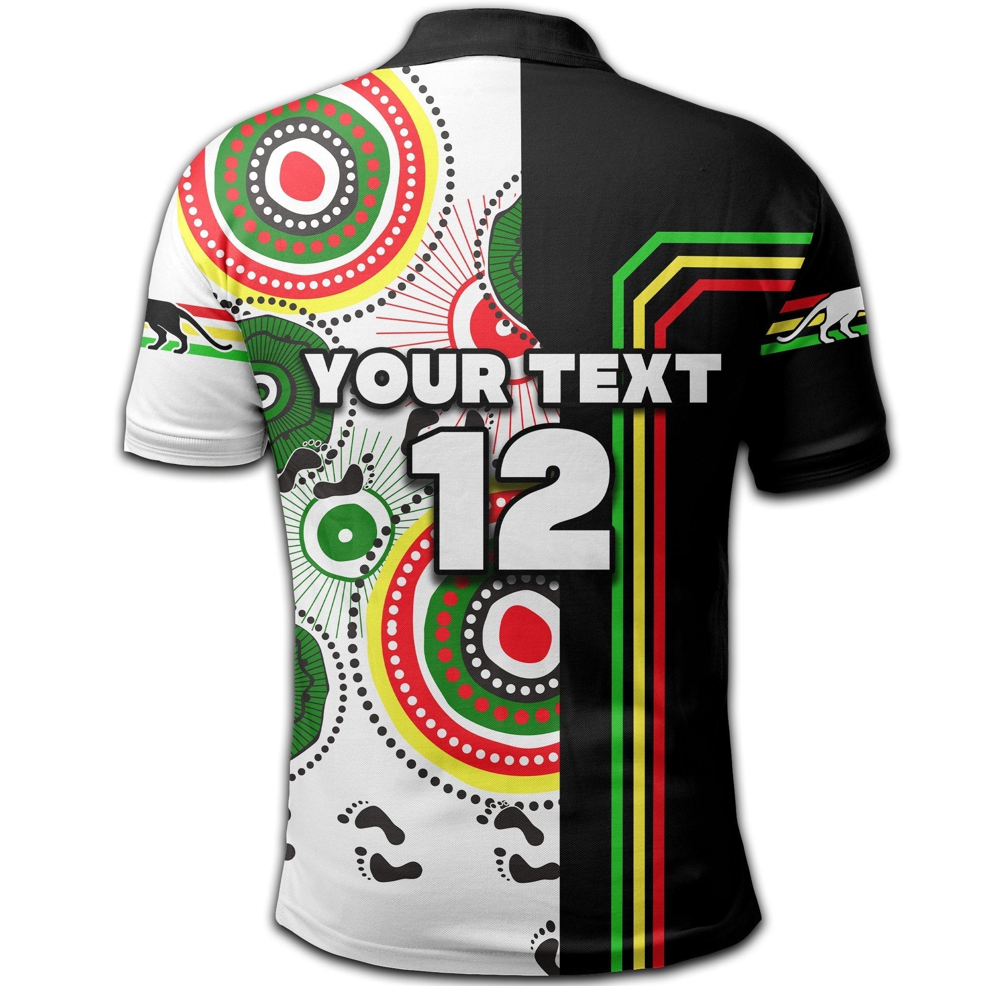 (Custom Personalised) Panthers Black Polo Shirt Power Style - Vibe Hoodie Shop