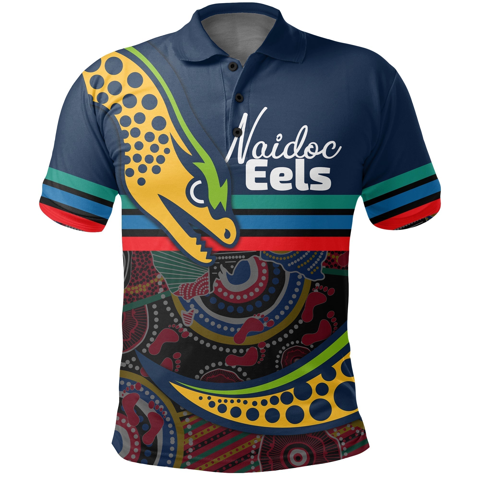 (Custom Personalised) Eels Rugby NAIDOC Week Polo Shirt Aboriginal Sport Style - Ver.2 LT16 - Vibe Hoodie Shop