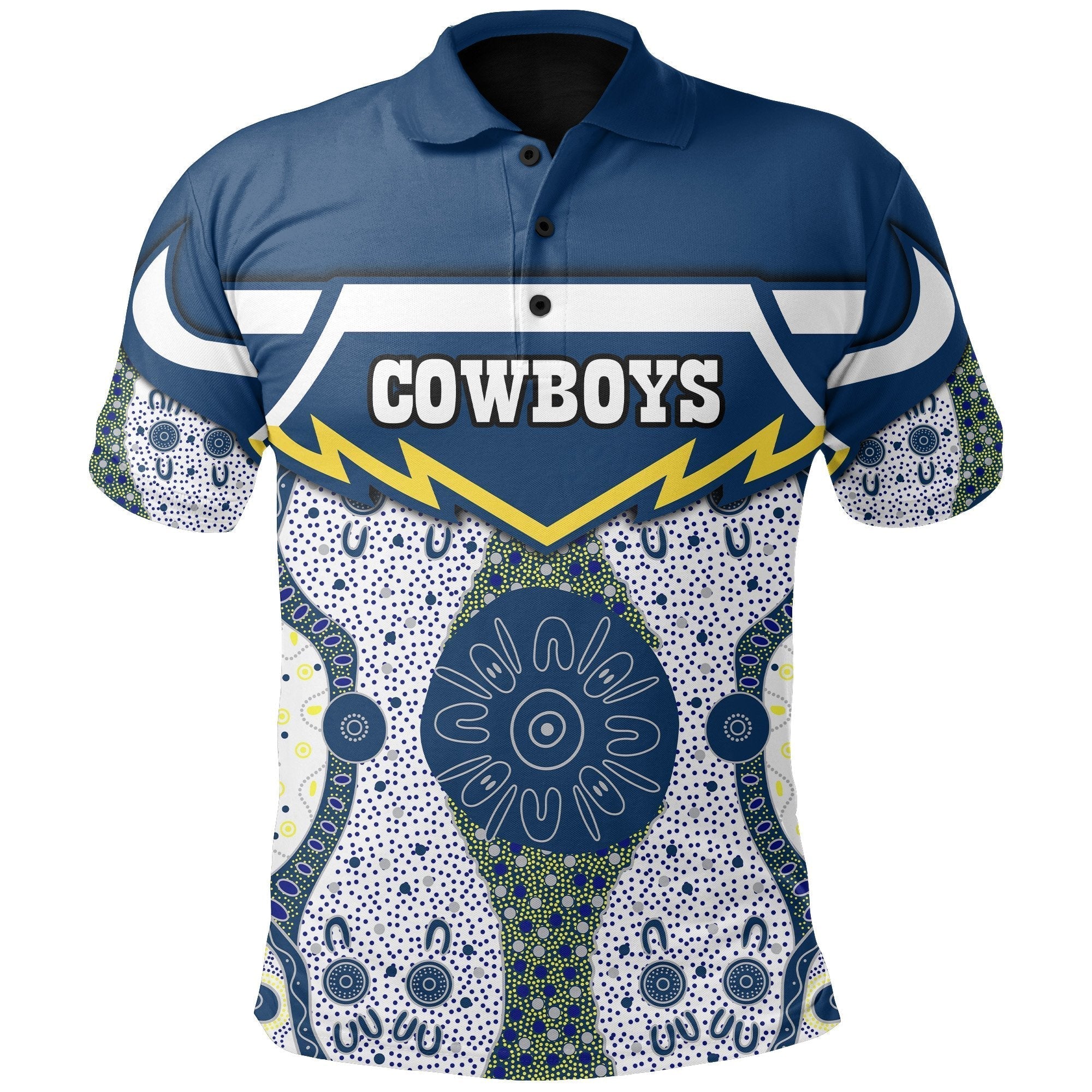 (Custom Personalised) Cowboys Polo Shirt North Aboriginal - Vibe Hoodie Shop