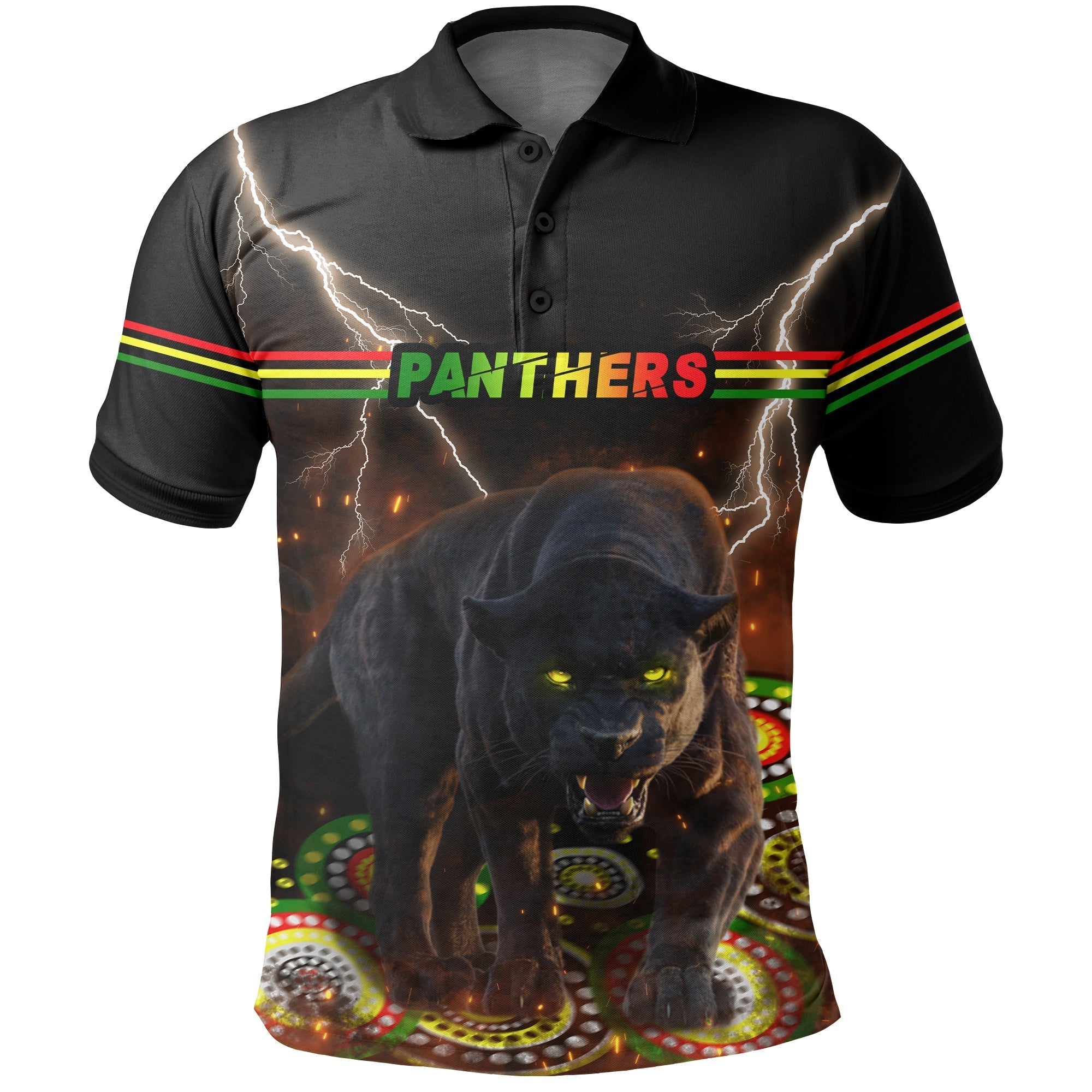 (Custom Personalised) Panthers Black Polo Shirt Special Style LT16 - Vibe Hoodie Shop