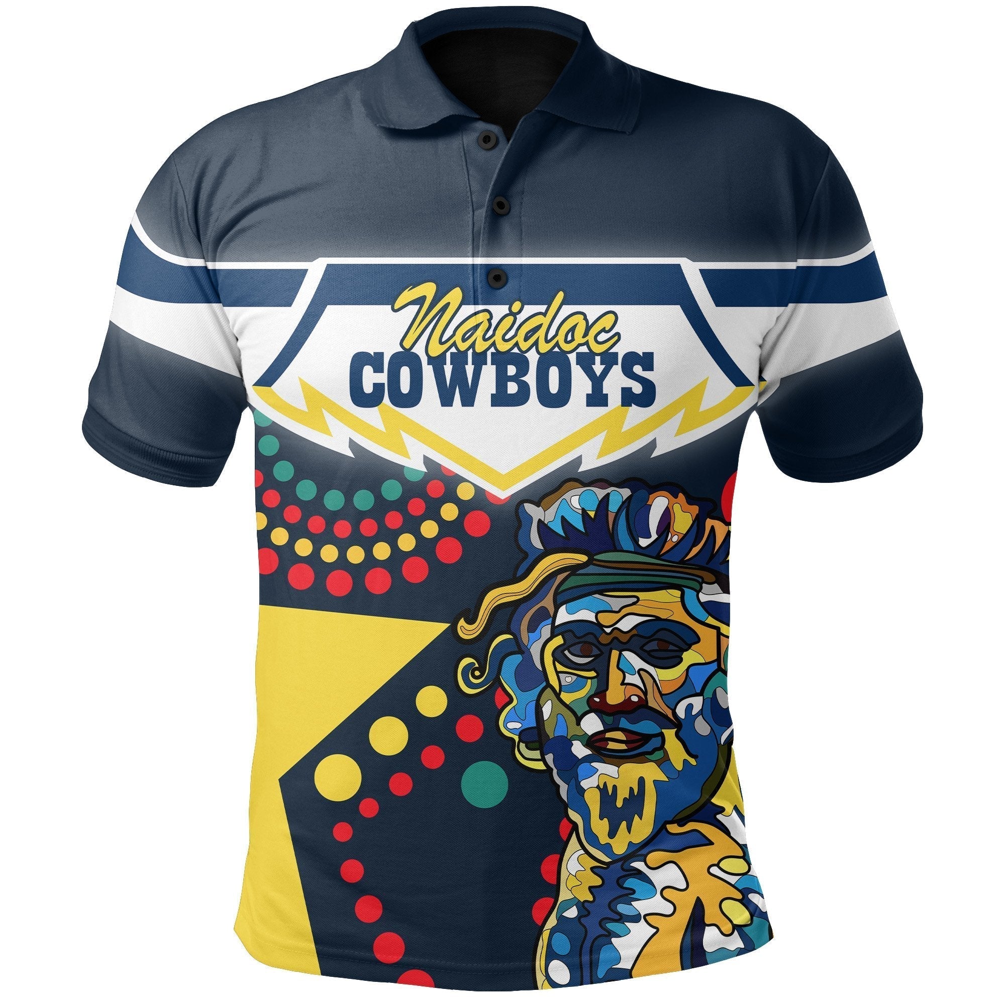(Custom Personalised) Cowboys NAIDOC Week Polo Shirt North Aboriginal Star Style - Vibe Hoodie Shop