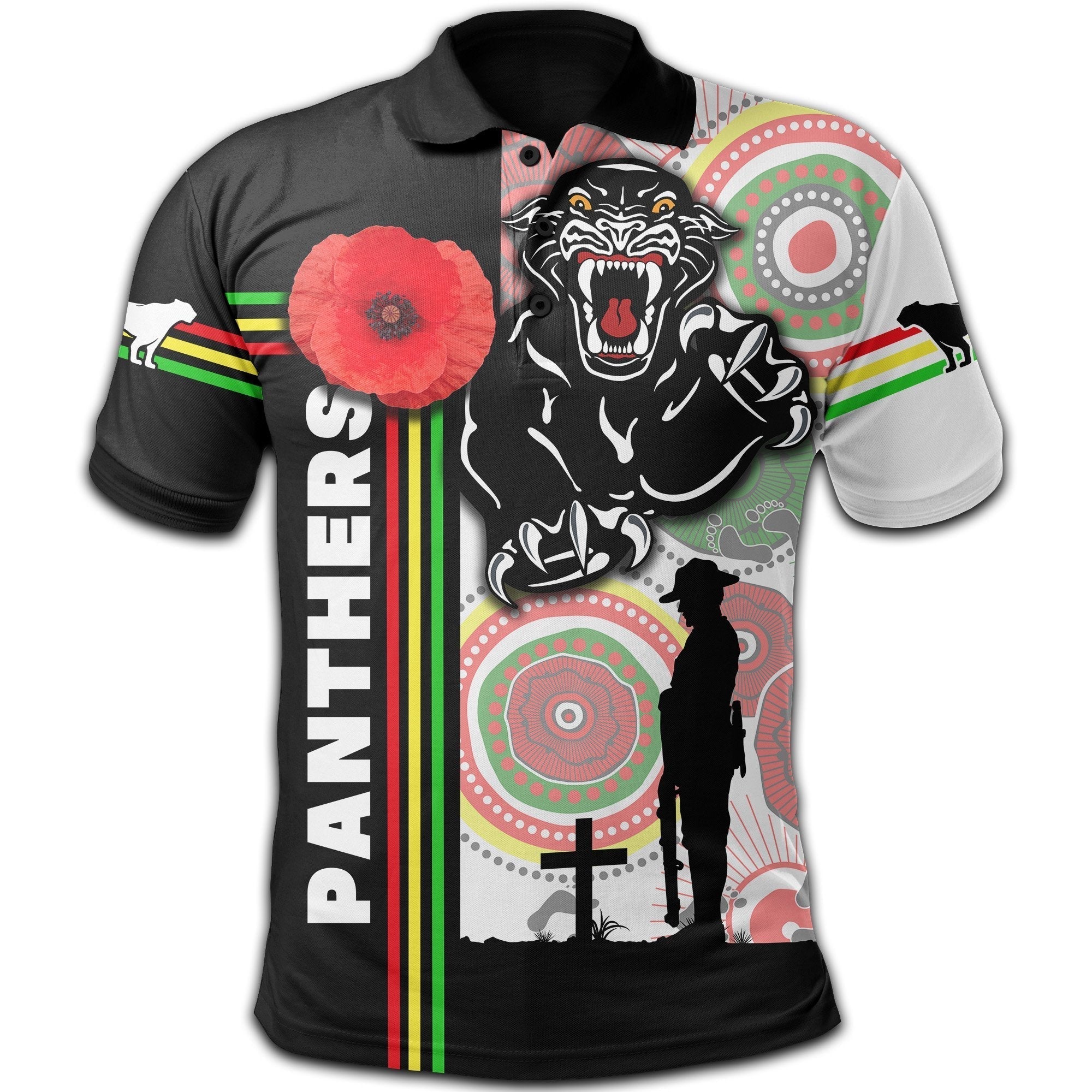 (Custom Personalised) Penrith Panthers Polo Shirt ANZAC Day Power Style - Vibe Hoodie Shop