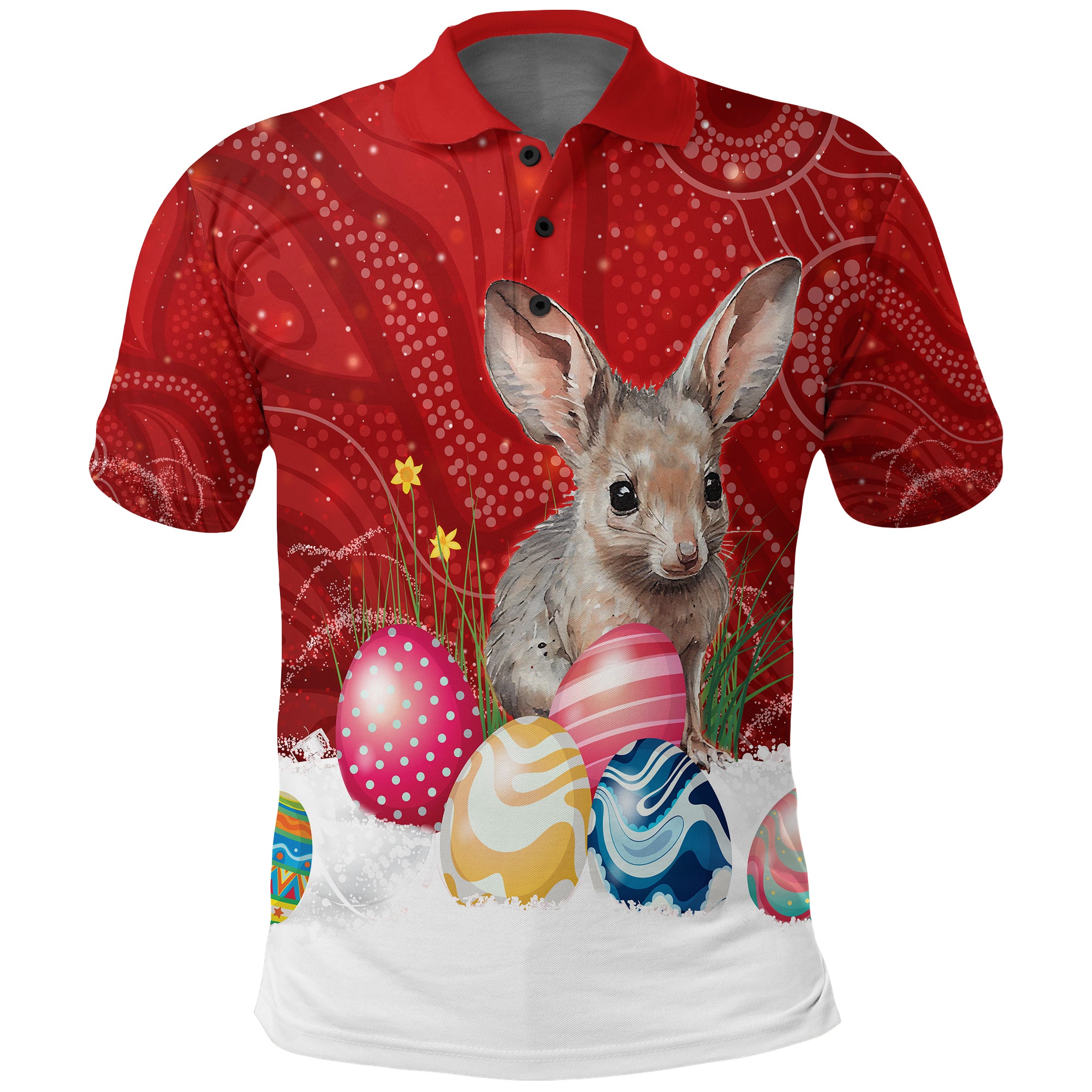 Australia Bilby Aboriginal Polo Shirt Happy Easter - Vibe Hoodie Shop