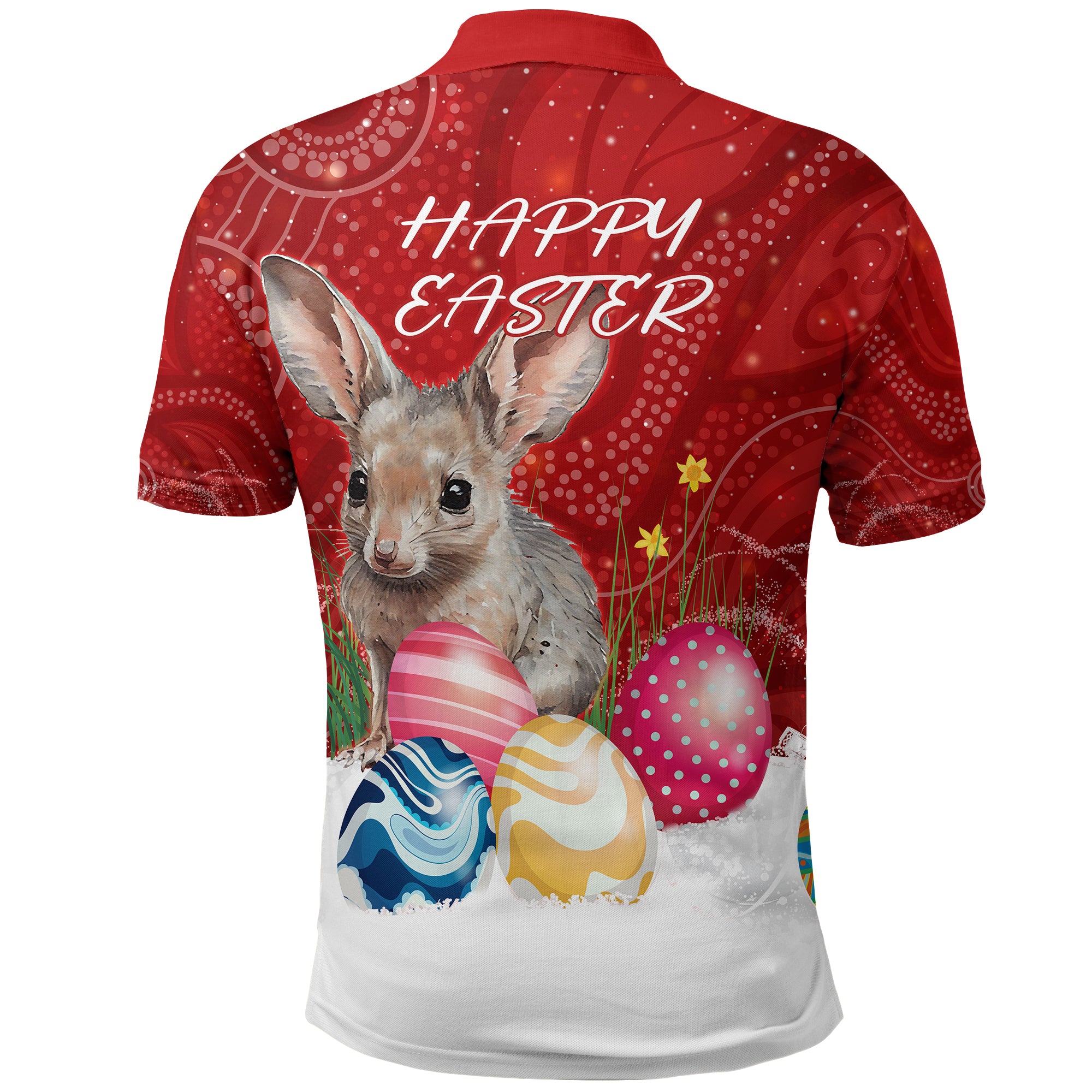 Australia Bilby Aboriginal Polo Shirt Happy Easter - Vibe Hoodie Shop