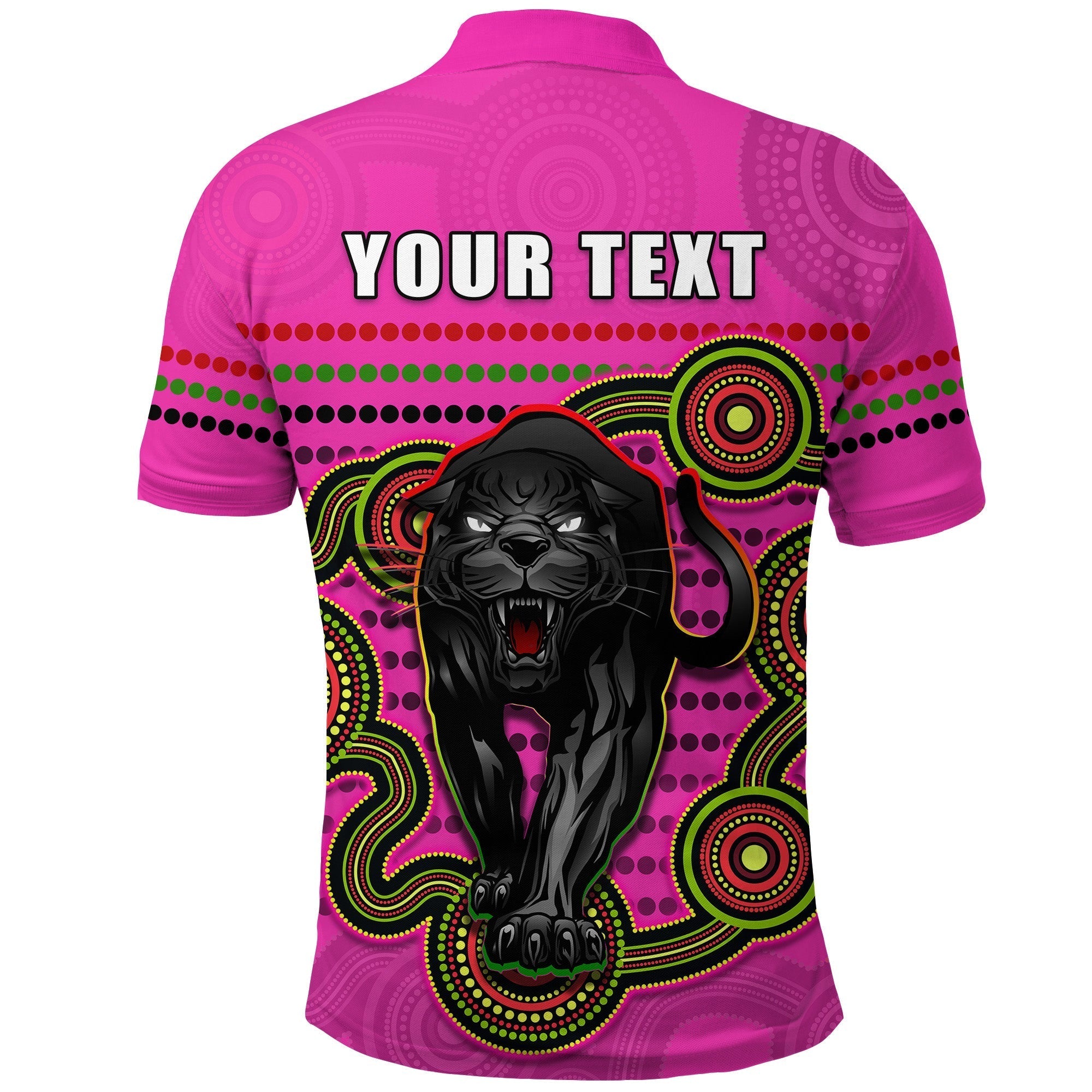 (Custom Personalised) Panthers Indigenous Polo Shirt Version Pink Alternate - Vibe Hoodie Shop