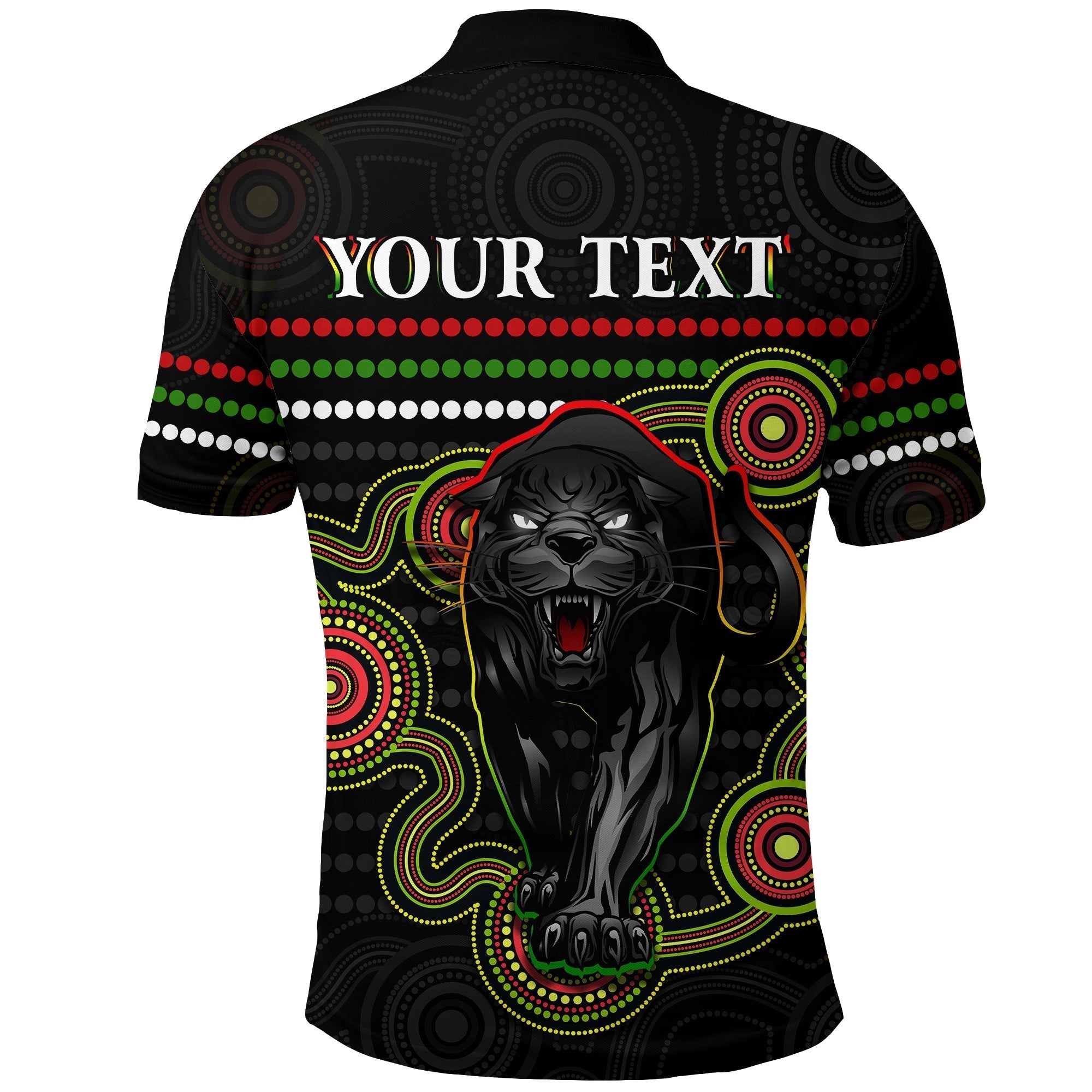 (Custom Personalised) Panthers Indigenous Polo Shirt Version Black Alternate - Vibe Hoodie Shop