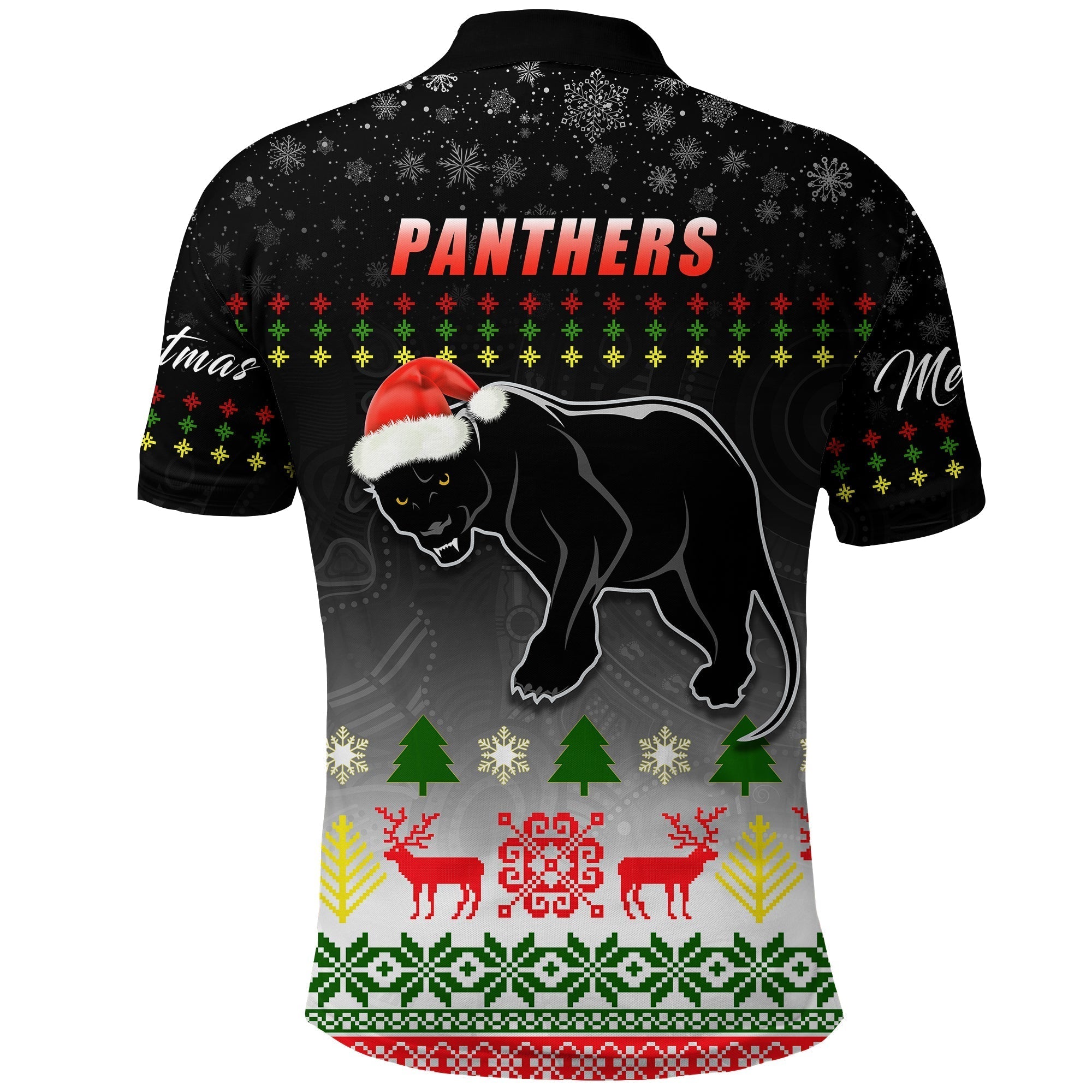 (Custom Personalised) Penrith Panthers Polo Shirt Merry Christmas 2021 Indigenous - Vibe Hoodie Shop
