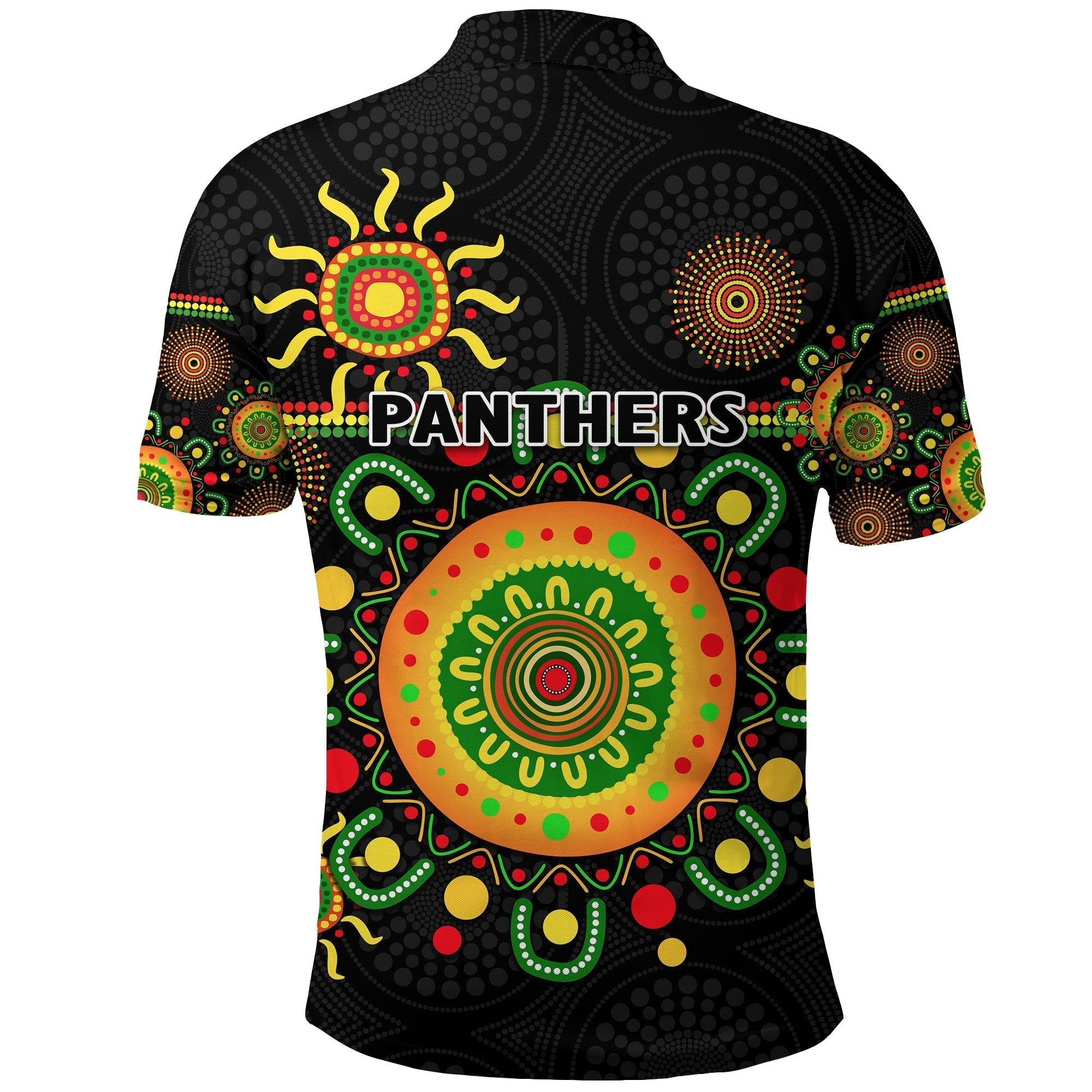 Penrith Polo Shirt Indigenous Panthers Unique - Black - Vibe Hoodie Shop