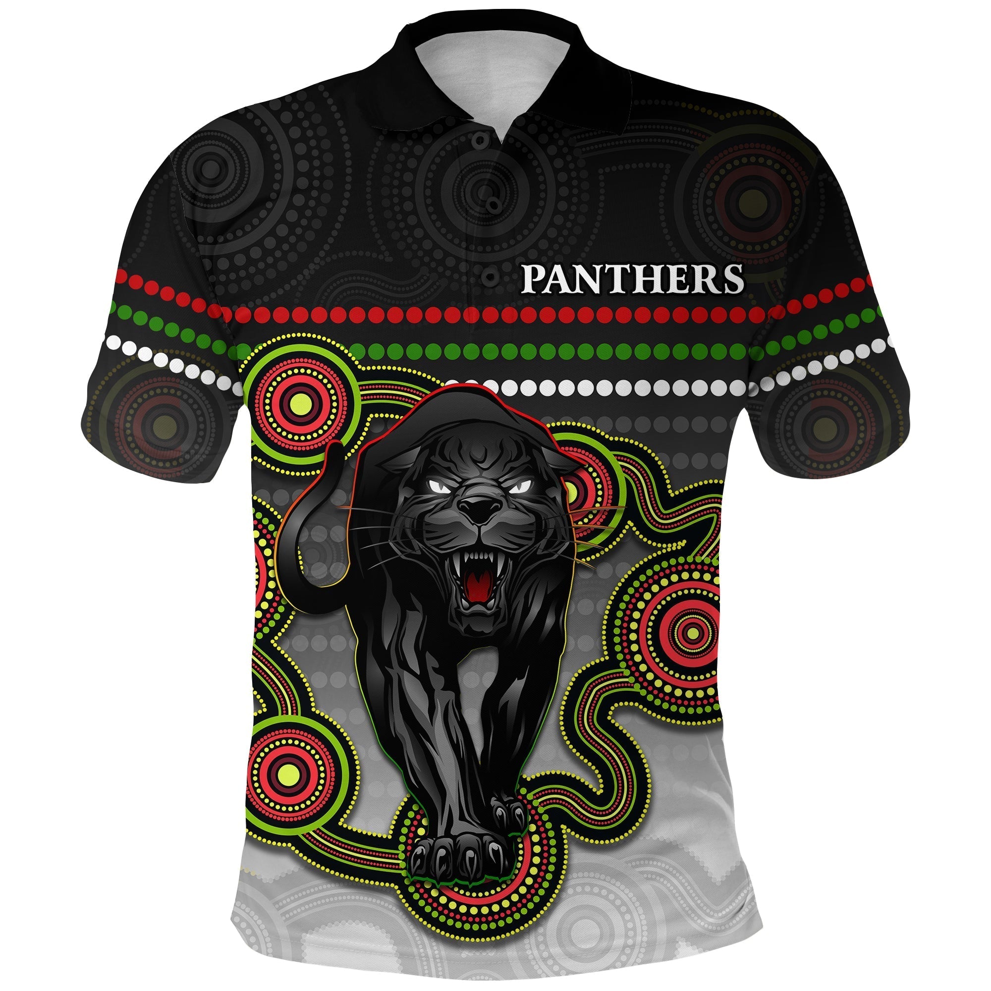 (Custom Personalised) Panthers Indigenous Polo Shirt Version White Alternate - Vibe Hoodie Shop