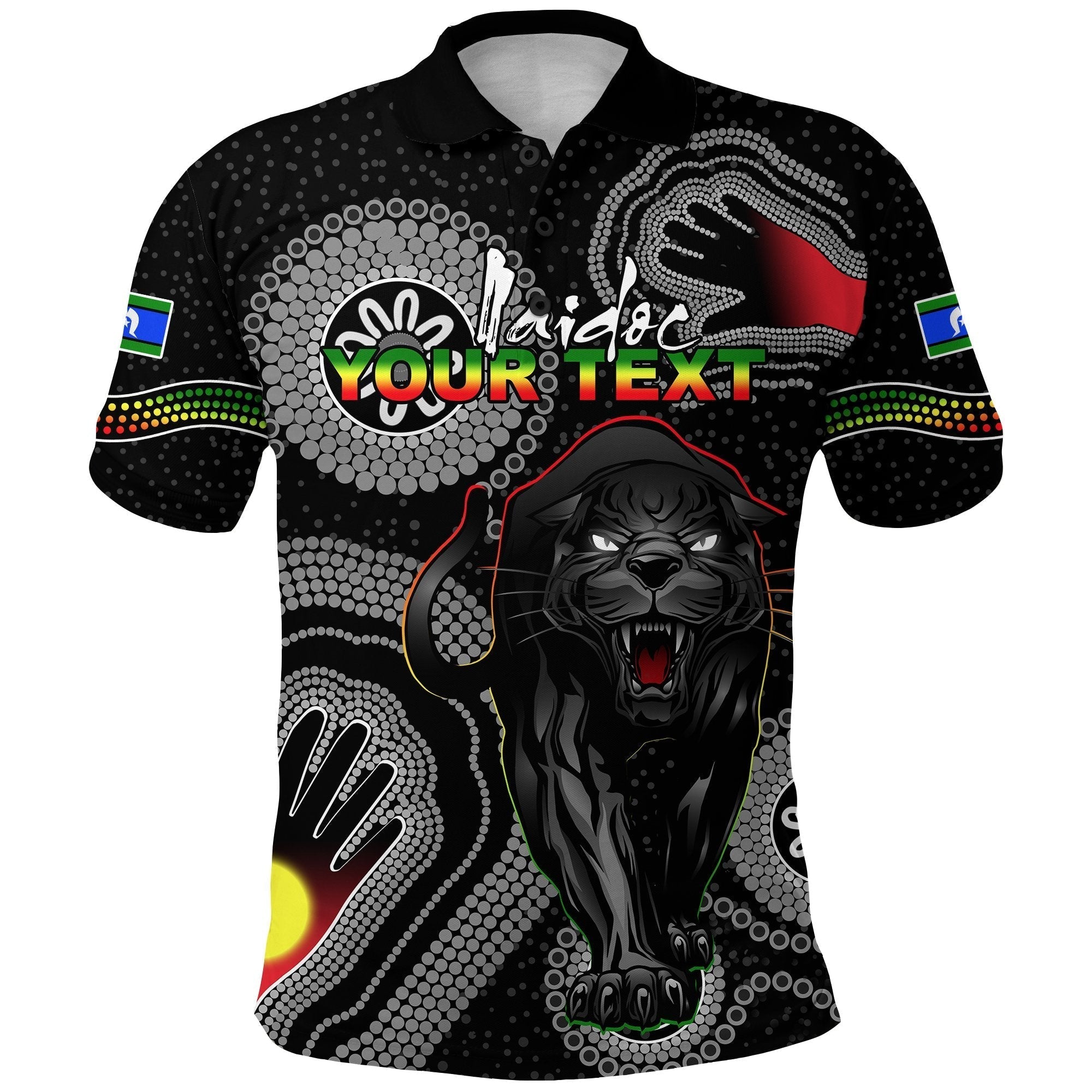 (Custom Personalised) Panthers NAIDOC Week 2021 Polo Shirt - Vibe Hoodie Shop