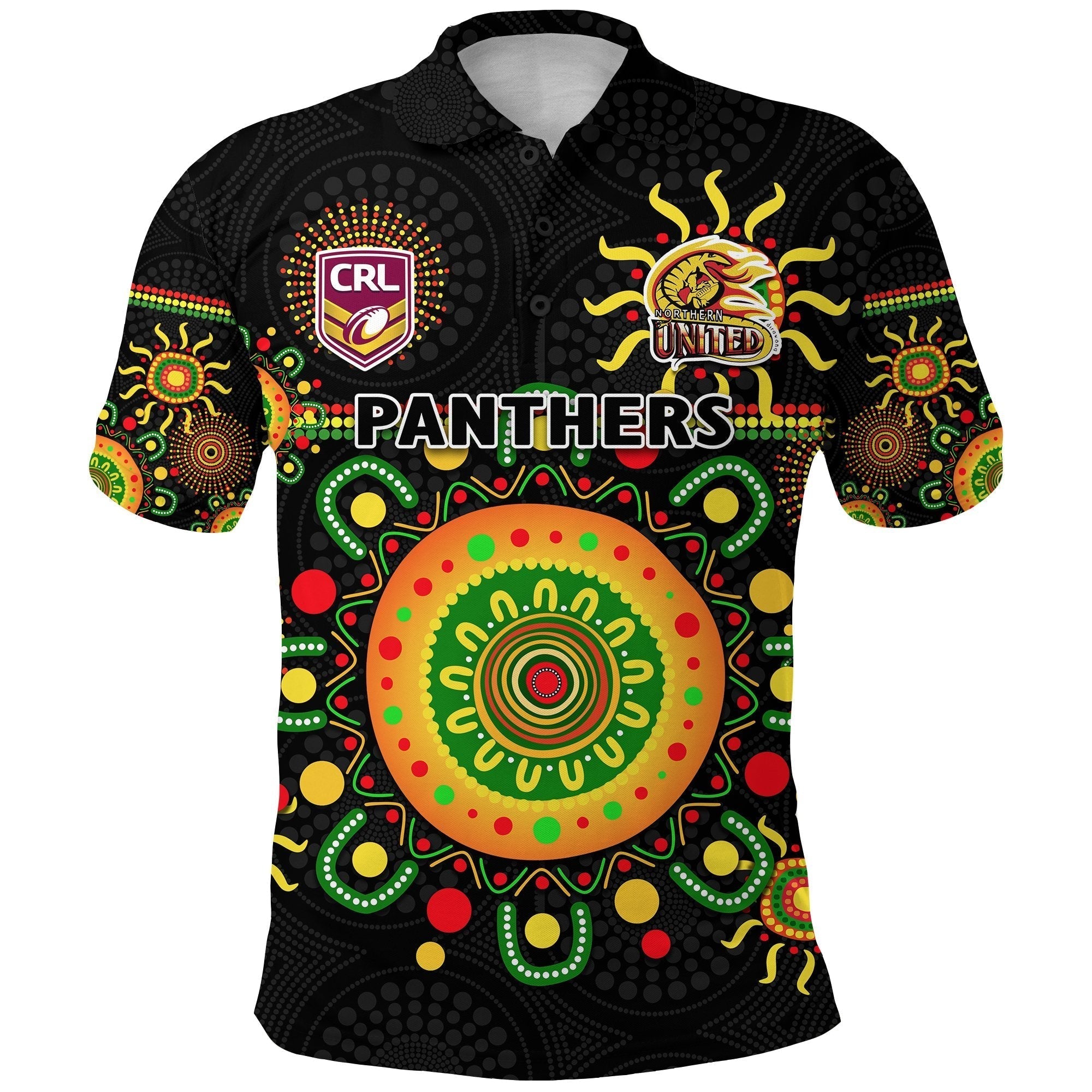 Penrith Polo Shirt Indigenous Panthers Unique - Black - Vibe Hoodie Shop