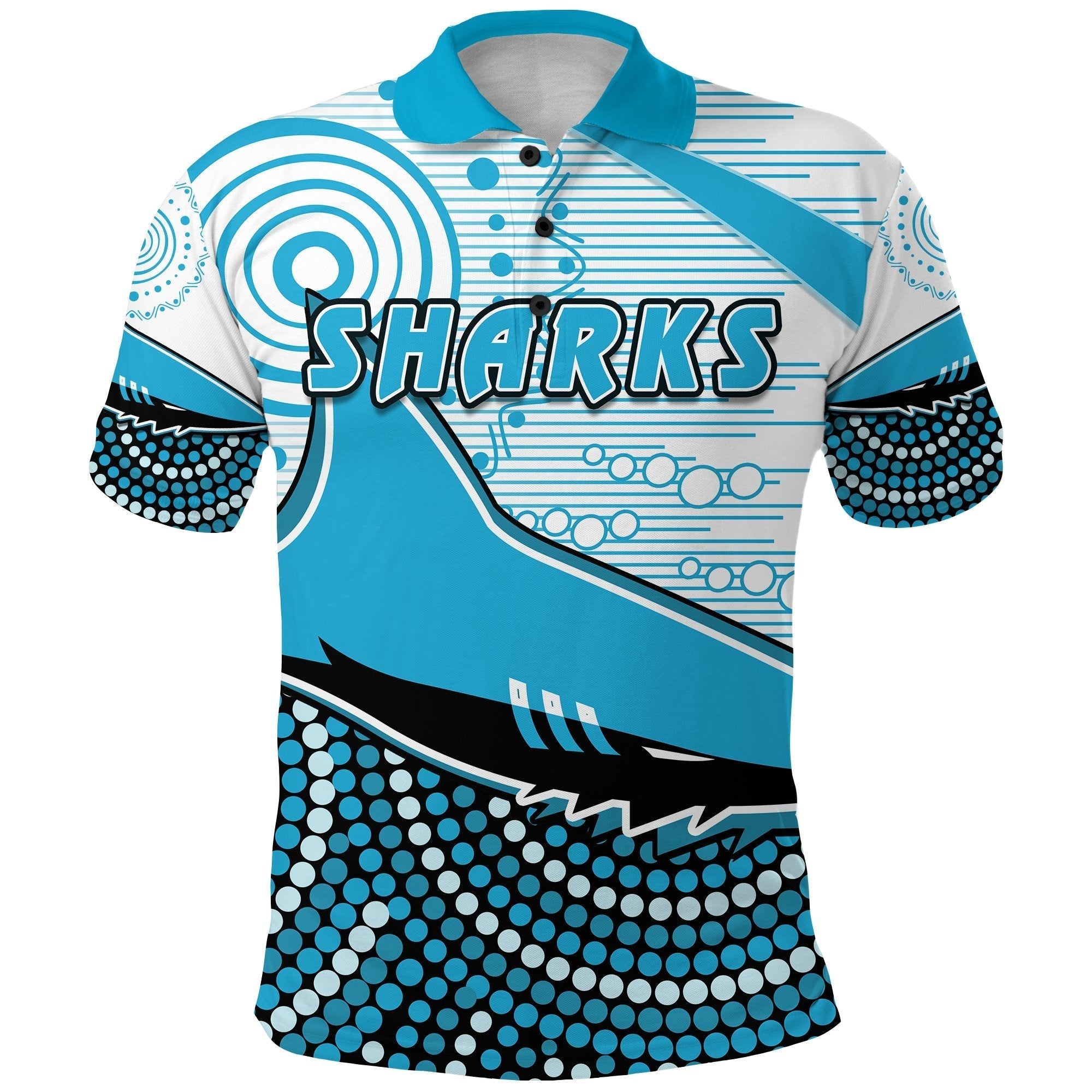 Sharks Polo Shirt Cronulla Indigenous Unique - Vibe Hoodie Shop