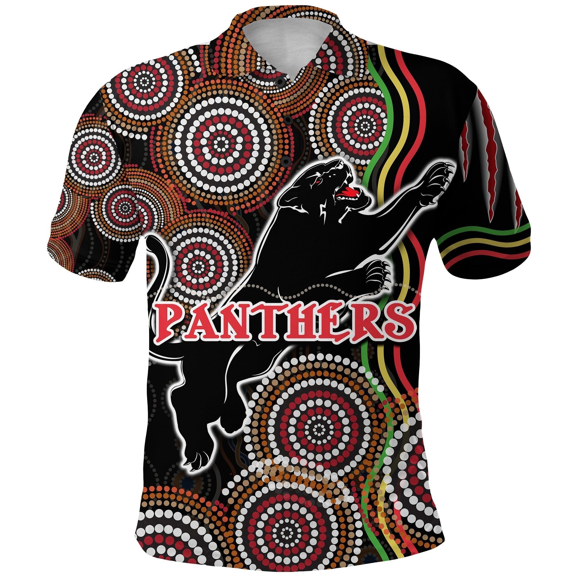 Panthers Black Polo Shirt Indigenous Penrith Version - Vibe Hoodie Shop