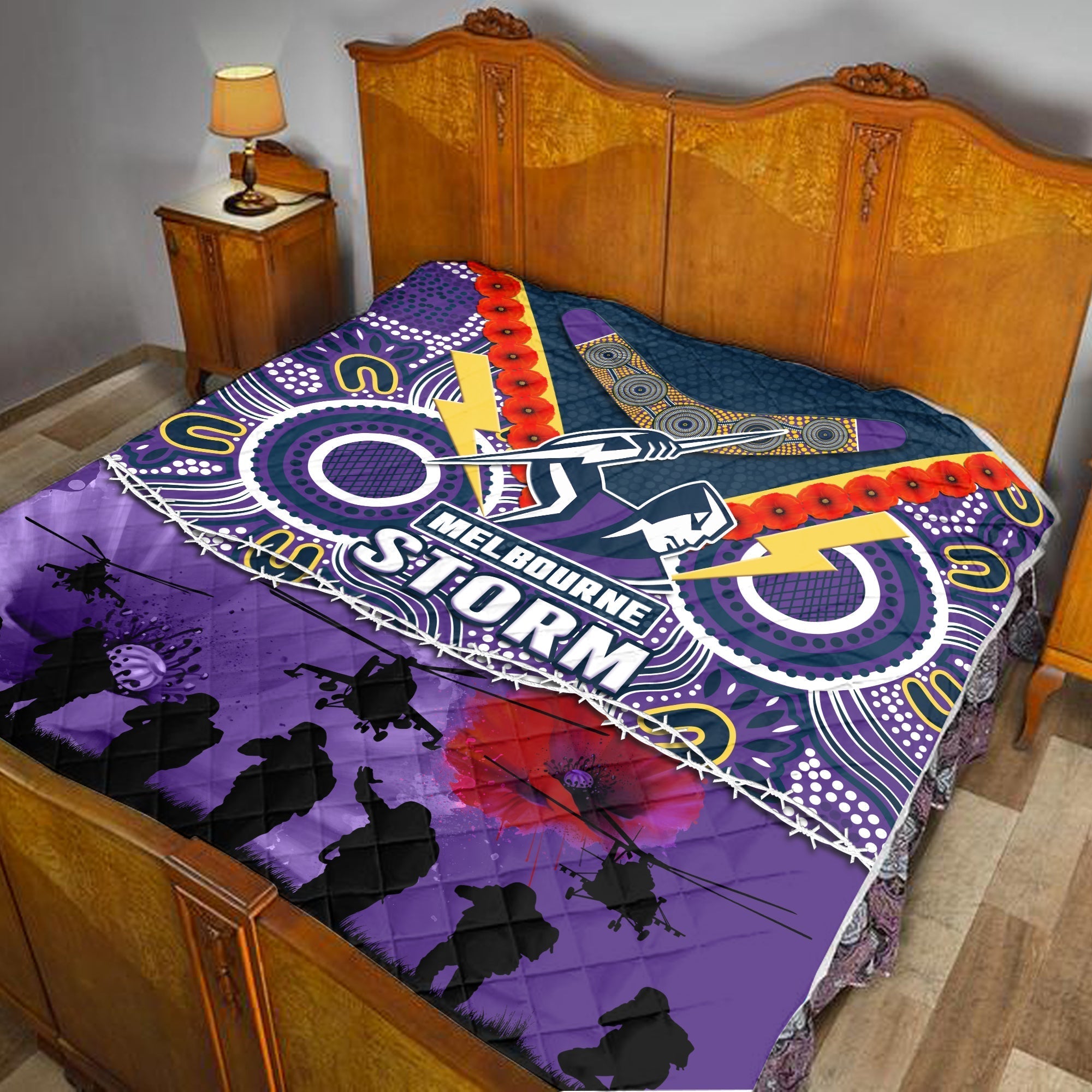 melbourne-storm-rugby-anzac-premium-quilt-indigenous-poppy-australian-army