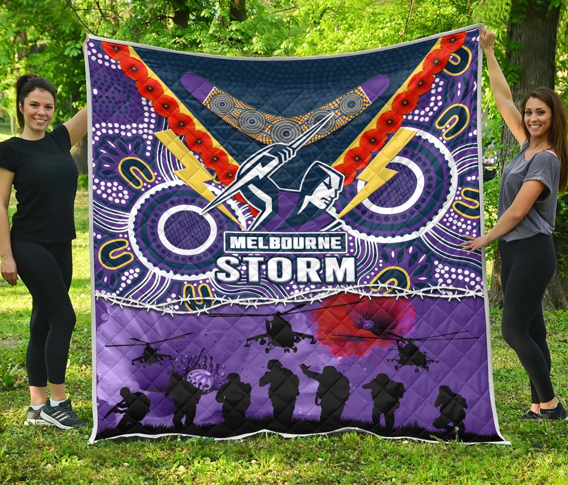 melbourne-storm-rugby-anzac-premium-quilt-indigenous-poppy-australian-army