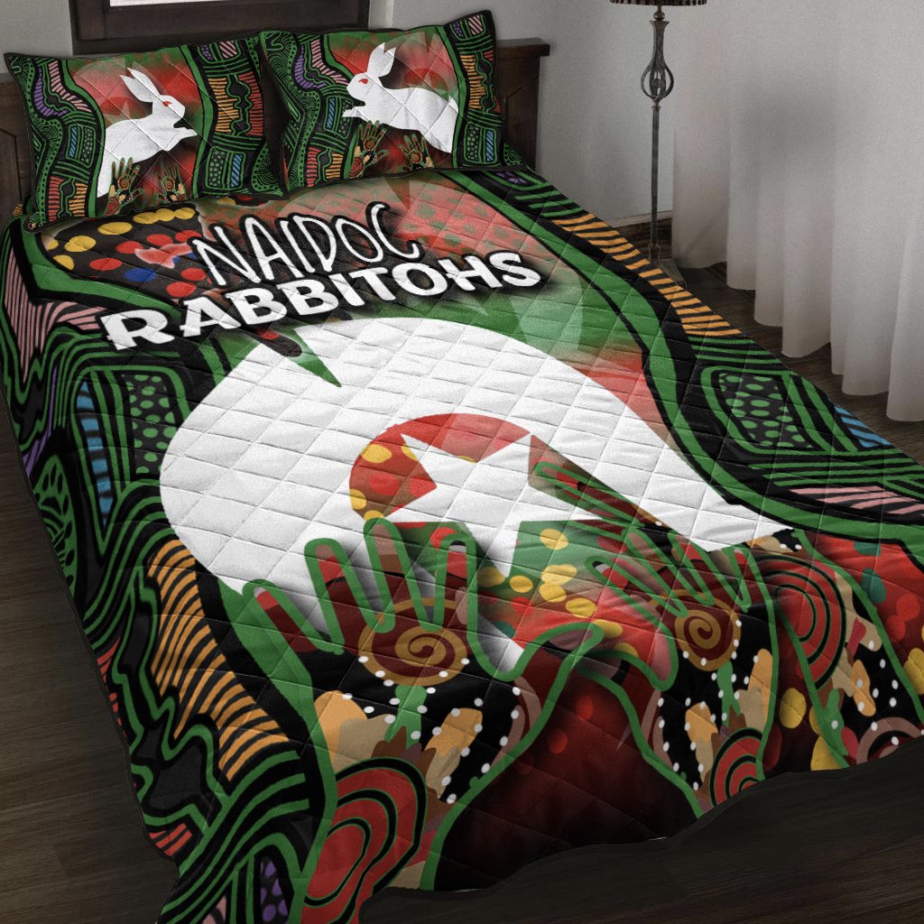 NAIDOC Rabbitohs Quilt Bed Set Torres Strait Islanders - Vibe Hoodie Shop