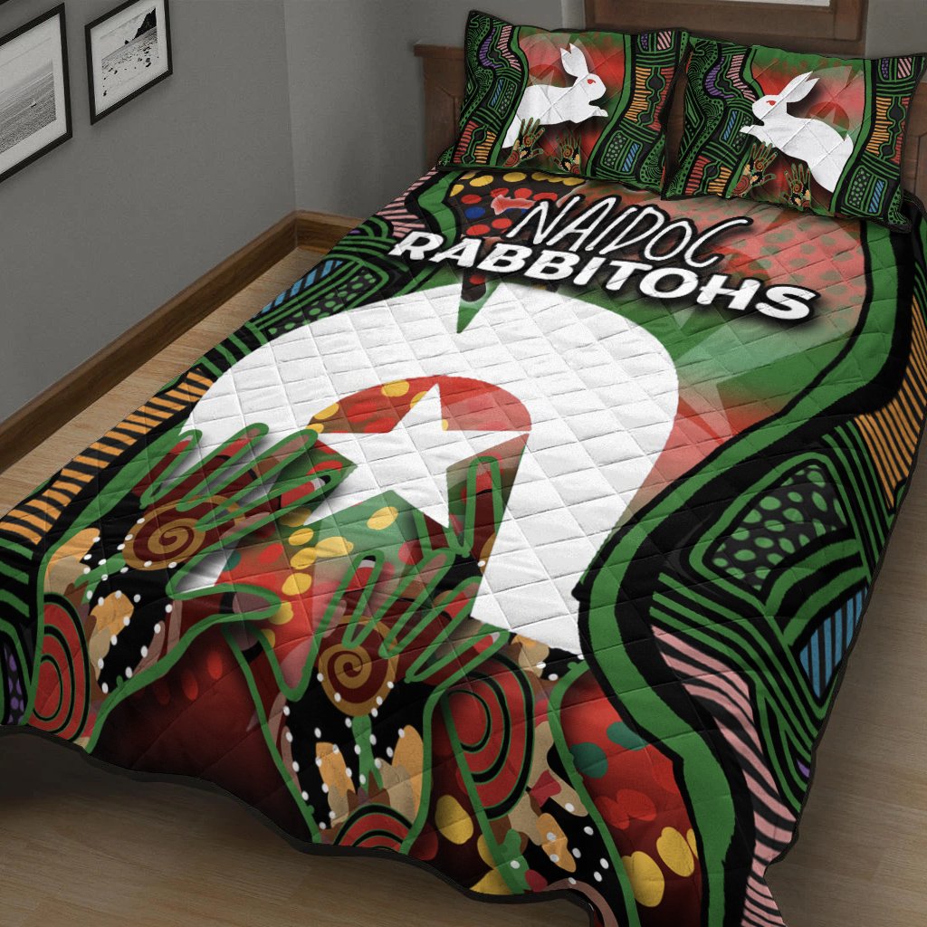 NAIDOC Rabbitohs Quilt Bed Set Torres Strait Islanders - Vibe Hoodie Shop