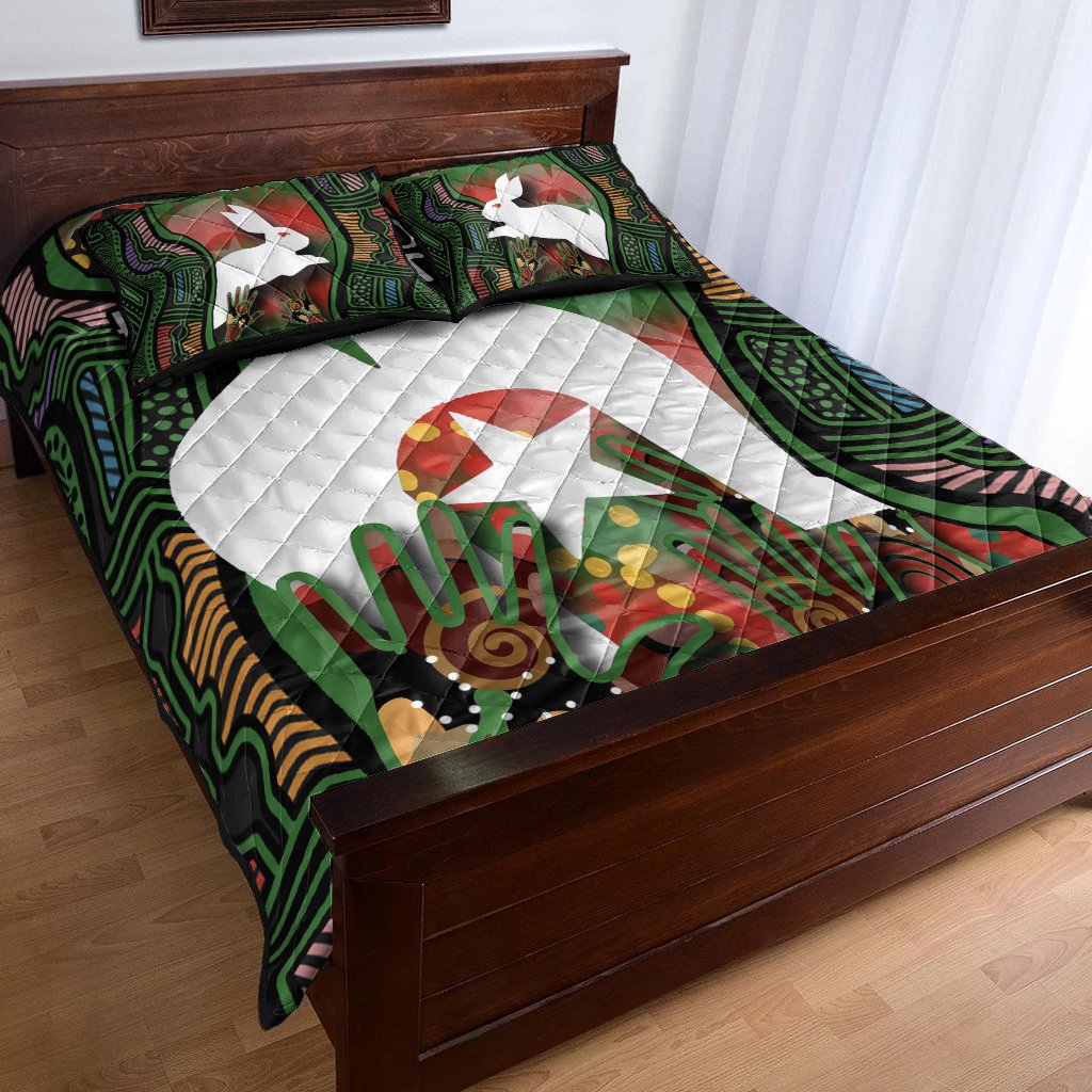 NAIDOC Rabbitohs Quilt Bed Set Torres Strait Islanders - Vibe Hoodie Shop