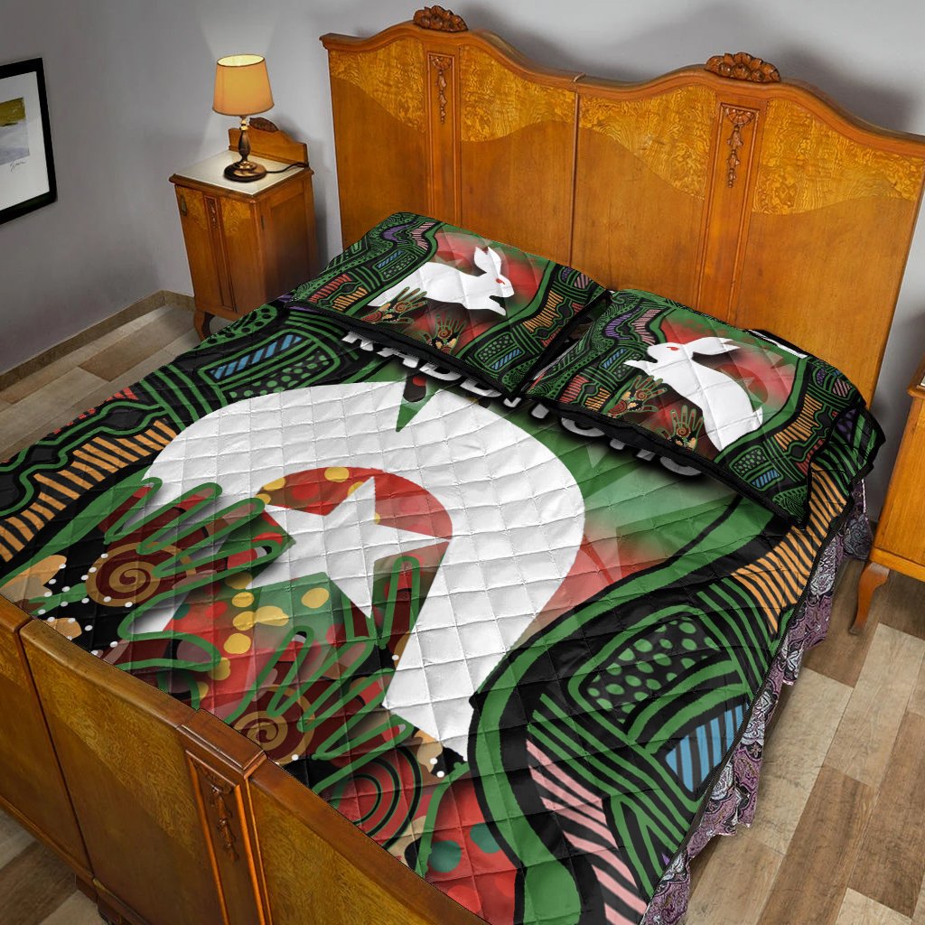 NAIDOC Rabbitohs Quilt Bed Set Torres Strait Islanders - Vibe Hoodie Shop