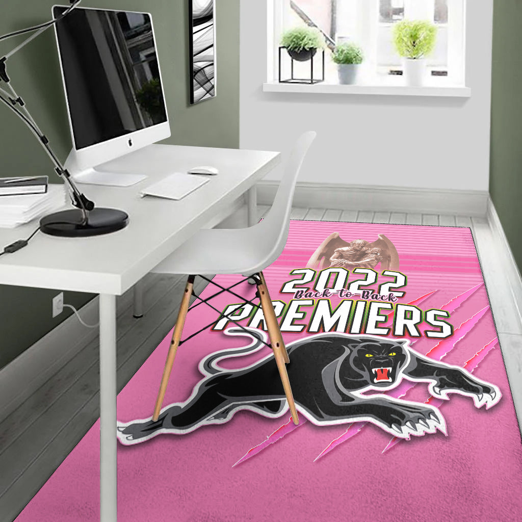 Panthers Proud Area Rug Back to Back Premiers 2022 Version 01 Pink - Vibe Hoodie Shop