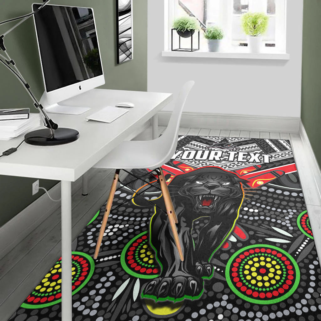 (Custom Personalised) Panthers Rugby Area Rug Aboriginal and Polynesia Penrith The Riff - Vibe Hoodie Shop