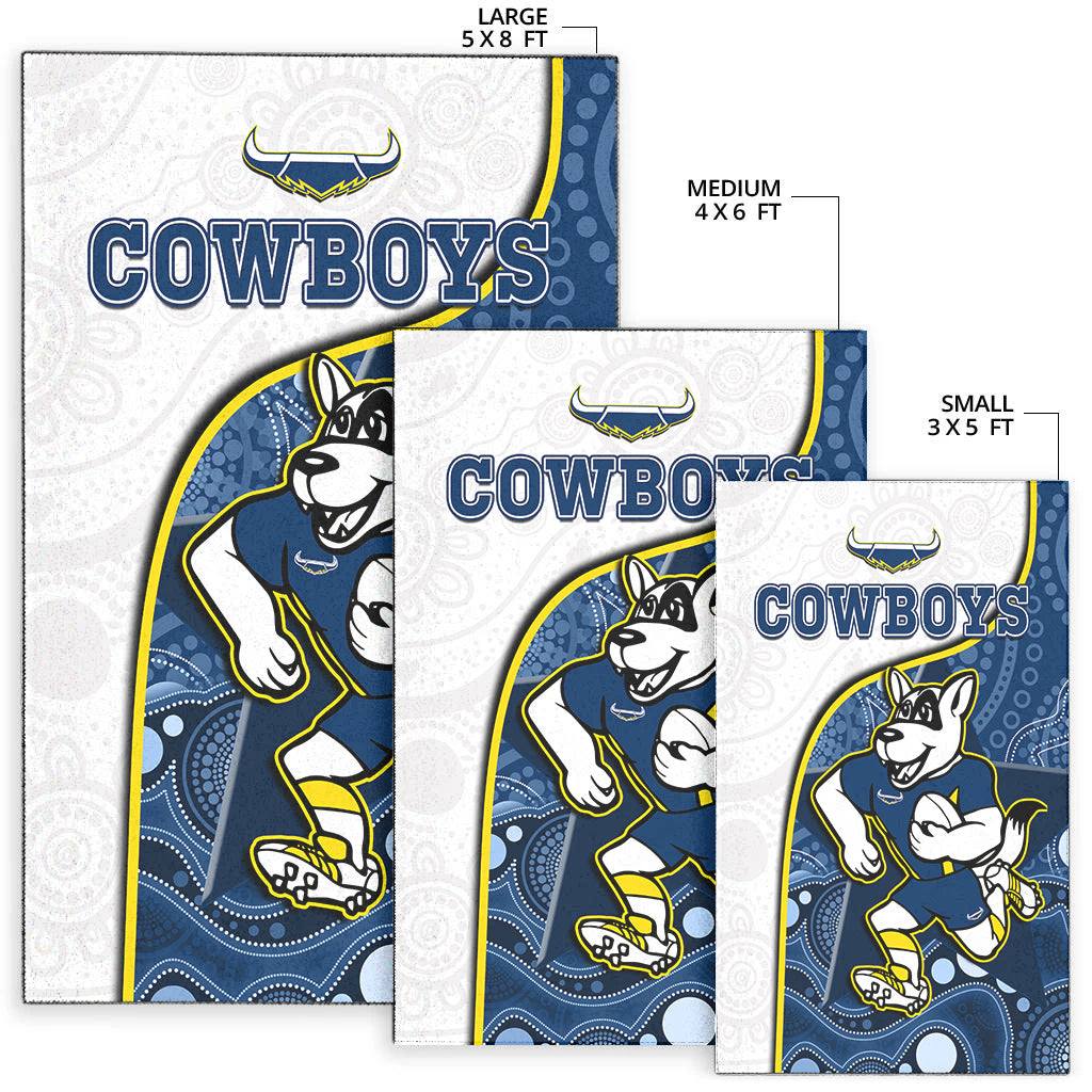 Cowboys Rugby Area Rug Macost Indigenous Pattern 2022 Premiers - Vibe Hoodie Shop