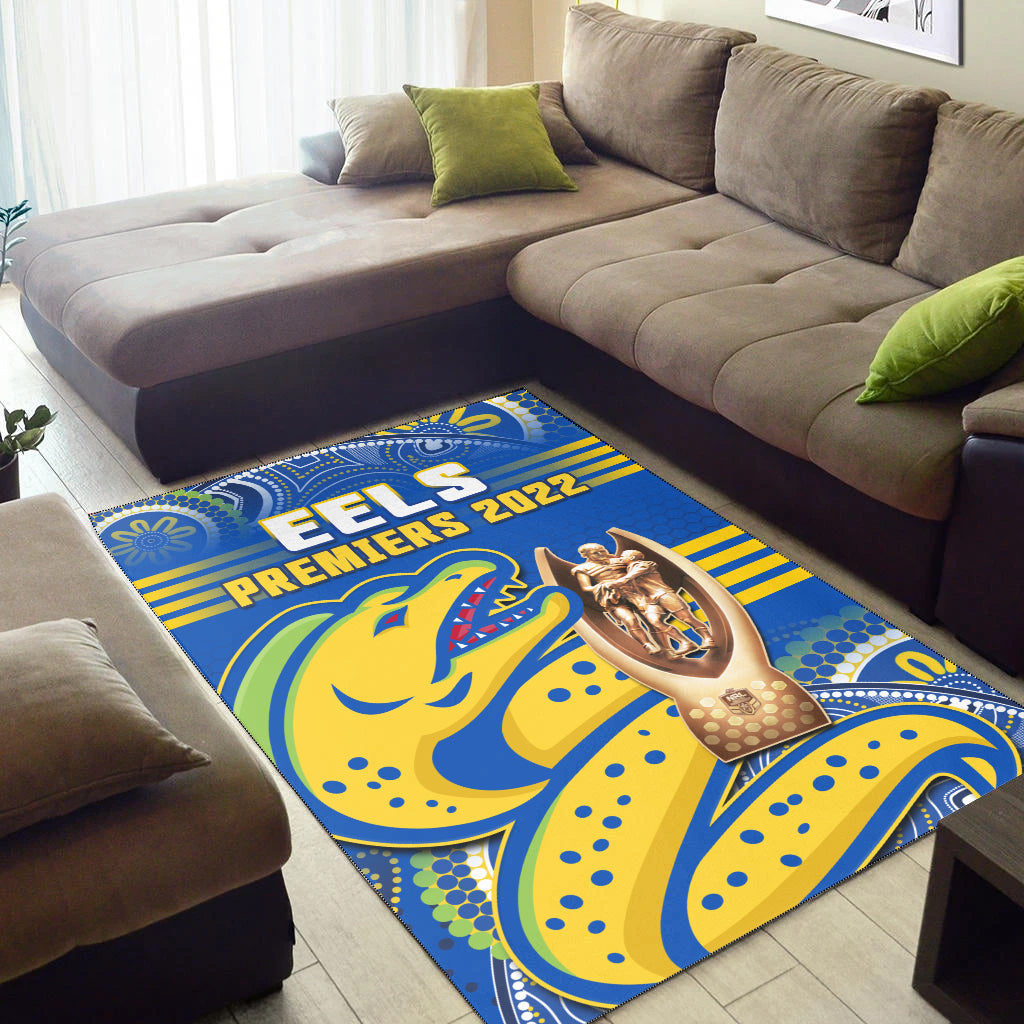 Parramatta Rugby Area Rug Eels Premiers 2022 Indigenous Artsy - Vibe Hoodie Shop