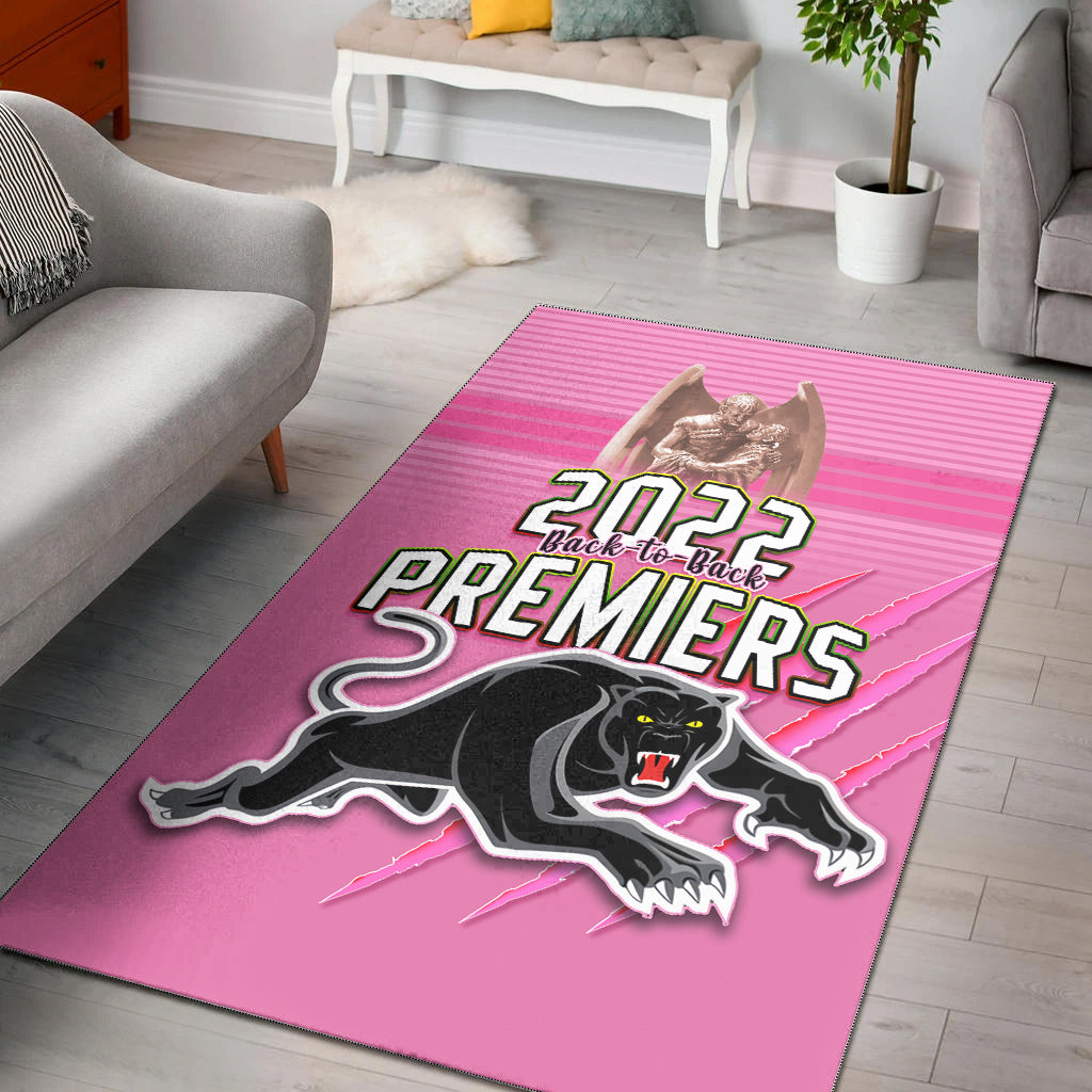 Panthers Proud Area Rug Back to Back Premiers 2022 Version 01 Pink - Vibe Hoodie Shop