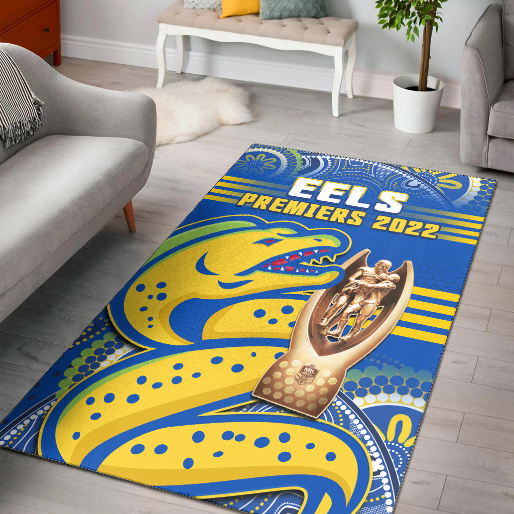 Parramatta Rugby Area Rug Eels Premiers 2022 Indigenous Artsy - Vibe Hoodie Shop