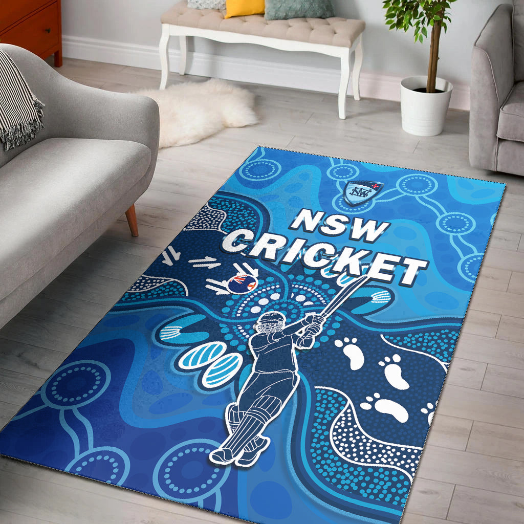 New South Wales Cricket Area Rug NSW 2022 Aboriginal Art - Vibe Hoodie Shop