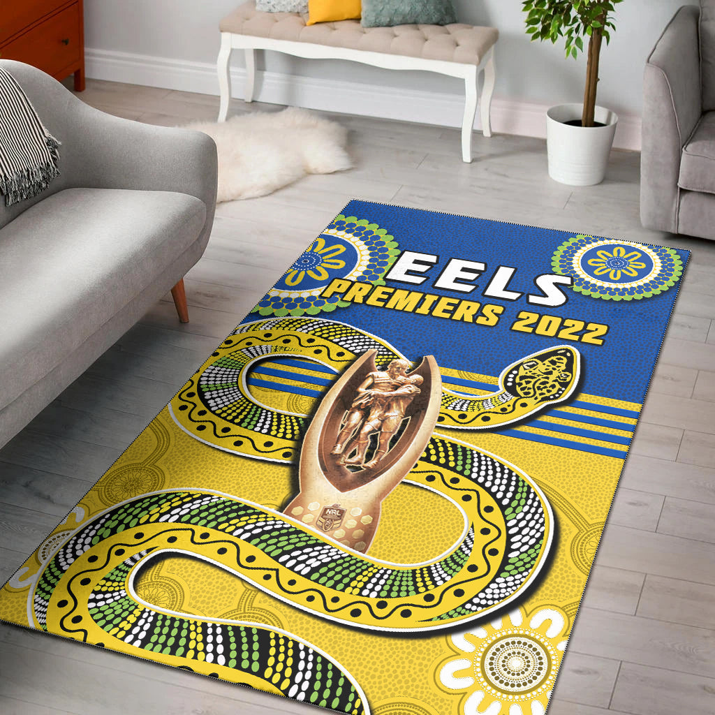 Eels Rugby Area Rug Parra 2022 Indigenous Proud Premiers - Vibe Hoodie Shop