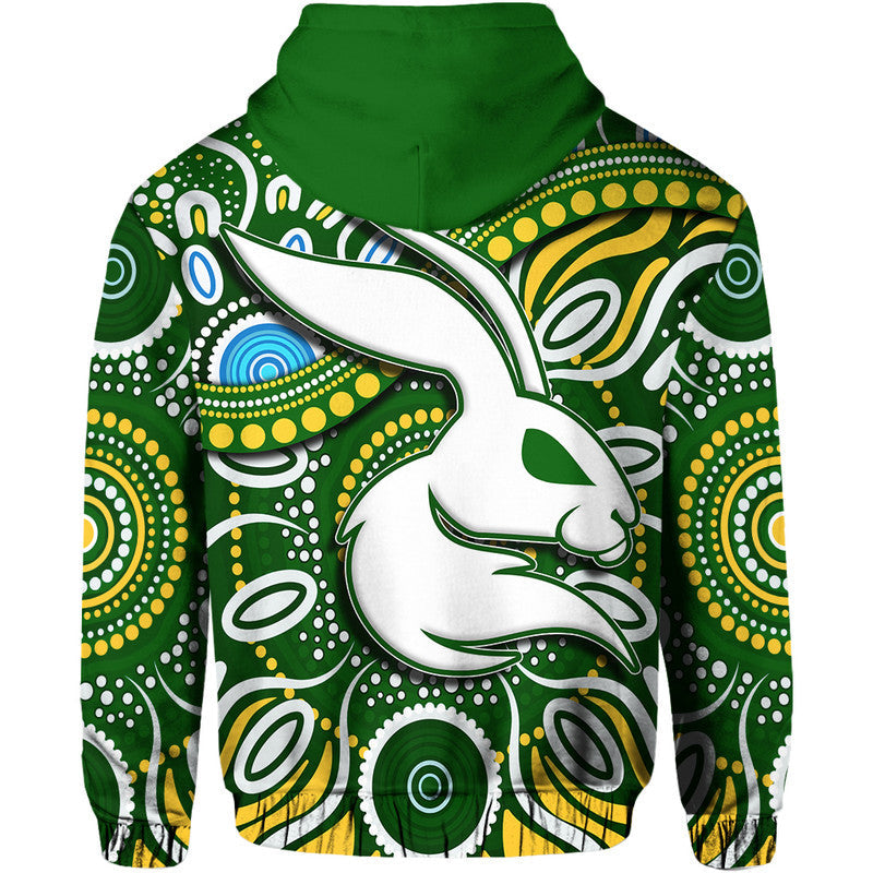 Rabbitohs Zip Up And Pullover Hoodie Rabbitohs Aboriginal Dreamtime Style LT9 - Vibe Hoodie Shop