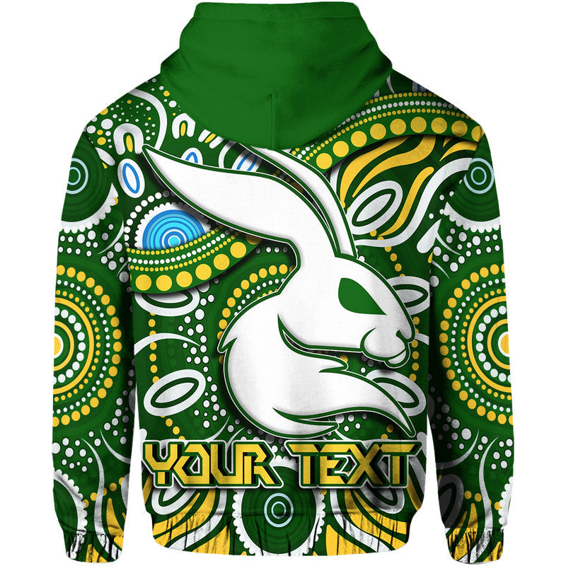 (Custom Personalised) Rabbitohs Zip Up And Pullover Hoodie Rabbitohs Aboriginal Dreamtime Style LT9 - Vibe Hoodie Shop