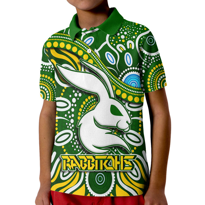 (Custom Personalised) Rabbitohs Polo Shirt Rabbitohs Aboriginal Dreamtime Style LT9 - Vibe Hoodie Shop