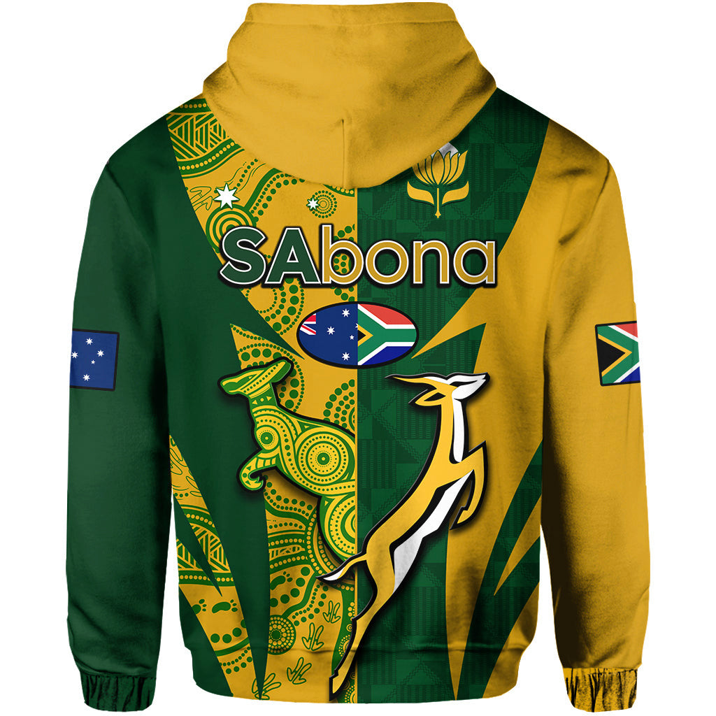 (Sabona) Australia Rugby and South Africa Rugby Hoodie Wallabies Mix Springboks Sporty - Vibe Hoodie Shop