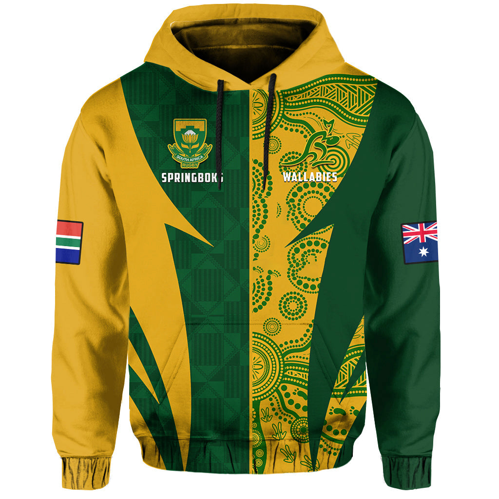(Sabona) Australia Rugby and South Africa Rugby Hoodie Wallabies Mix Springboks Sporty - Vibe Hoodie Shop