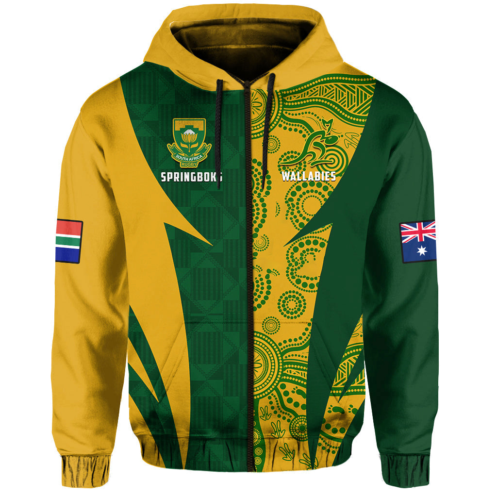 (Sabona) Australia Rugby and South Africa Rugby Hoodie Wallabies Mix Springboks Sporty - Vibe Hoodie Shop