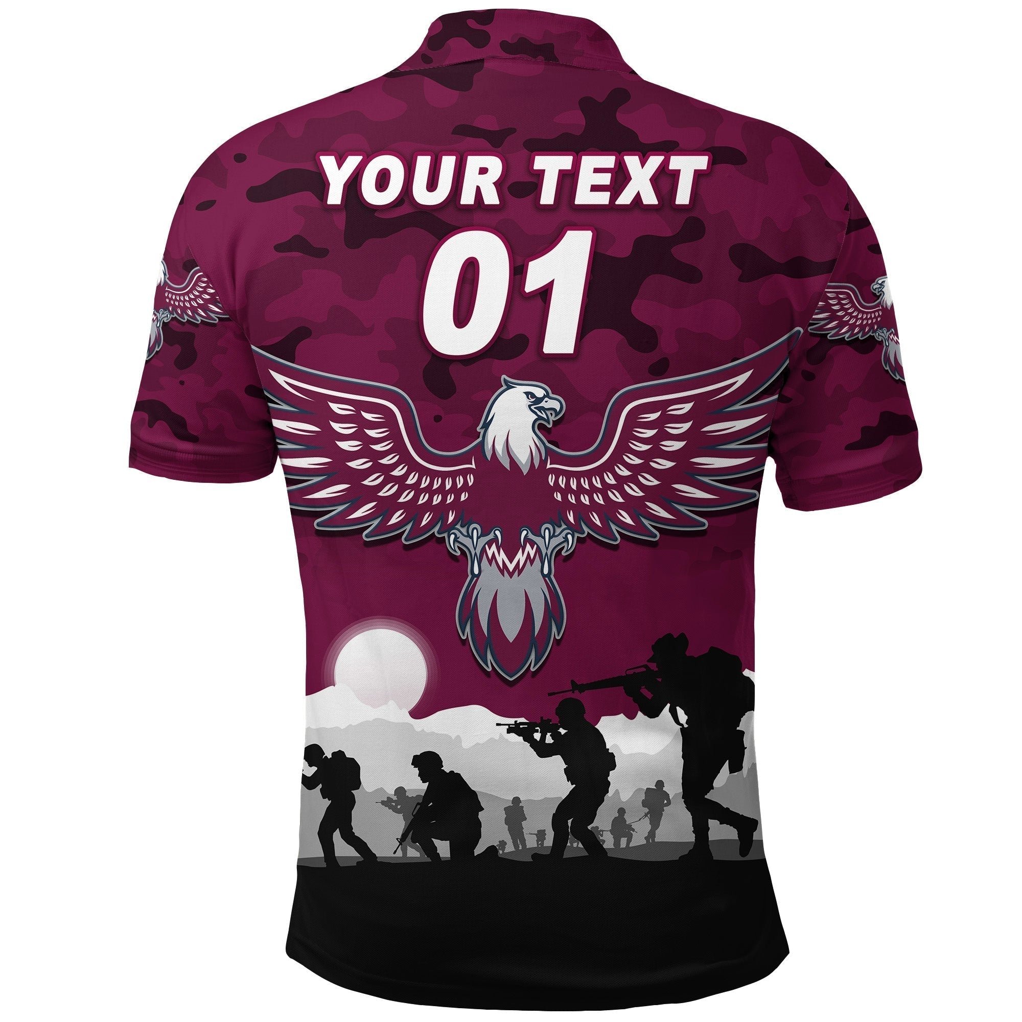 (Custom Personalised) Manly Warringah Sea Eagles ANZAC 2022 Polo Shirt Simple Style - Vibe Hoodie Shop