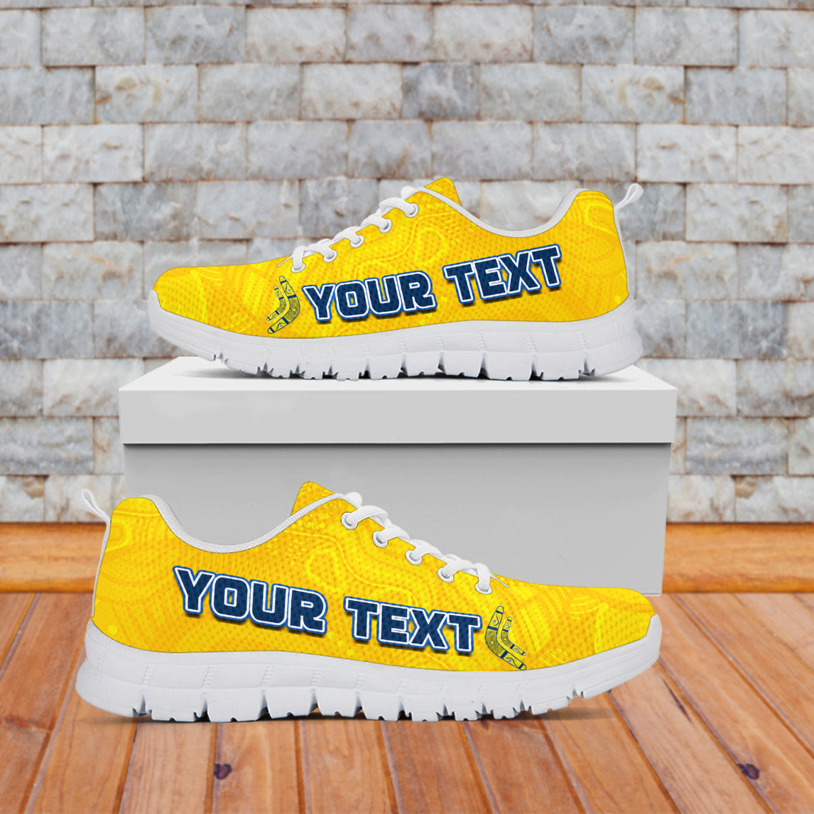 (Custom Personalised) Cowboys Rugby Sneakers Aboriginal Boomerang Go Premiers North Queensland - Vibe Hoodie Shop