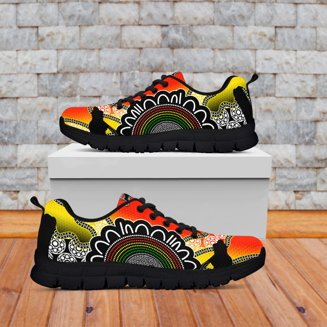 (Custom Personalised) Panthers Sneakers Go The Mighty Penrith Aboriginal - Vibe Hoodie Shop