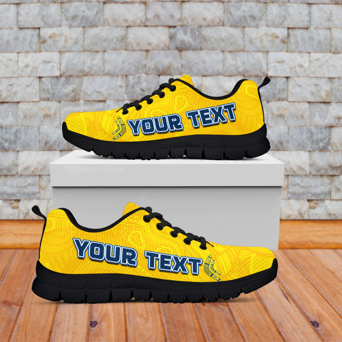 (Custom Personalised) Cowboys Rugby Sneakers Aboriginal Boomerang Go Premiers North Queensland - Vibe Hoodie Shop