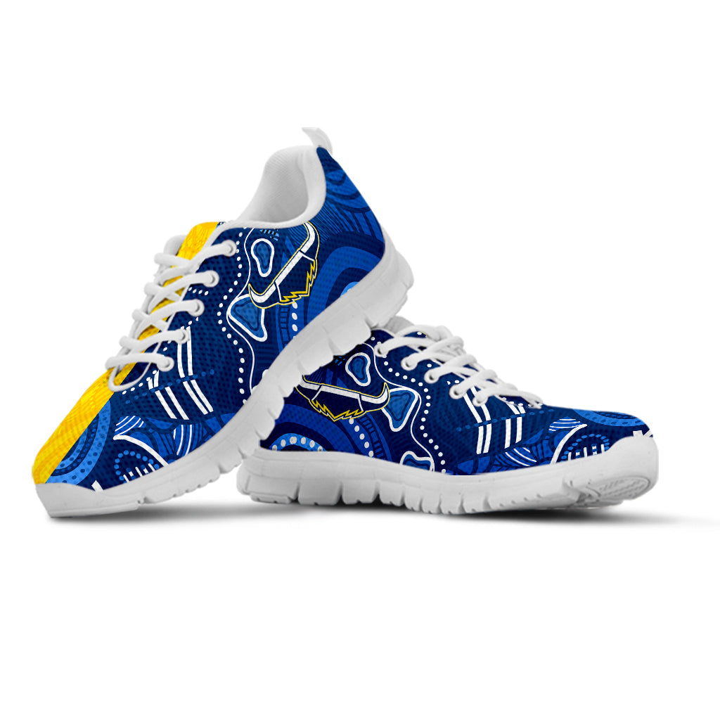 (Custom Personalised) Cowboys Rugby Sneakers Aboriginal Boomerang Go Premiers North Queensland - Vibe Hoodie Shop